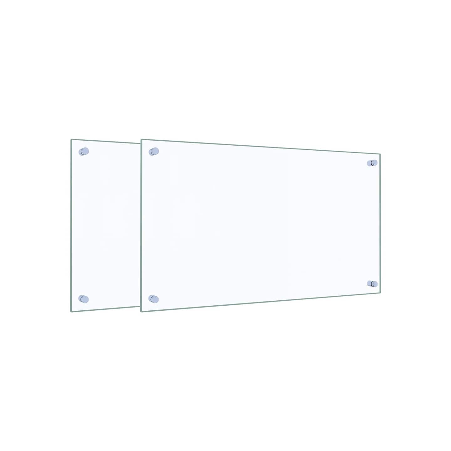 Dosserets de cuisine 2 pcs transparent 70x40 cm verre trempé