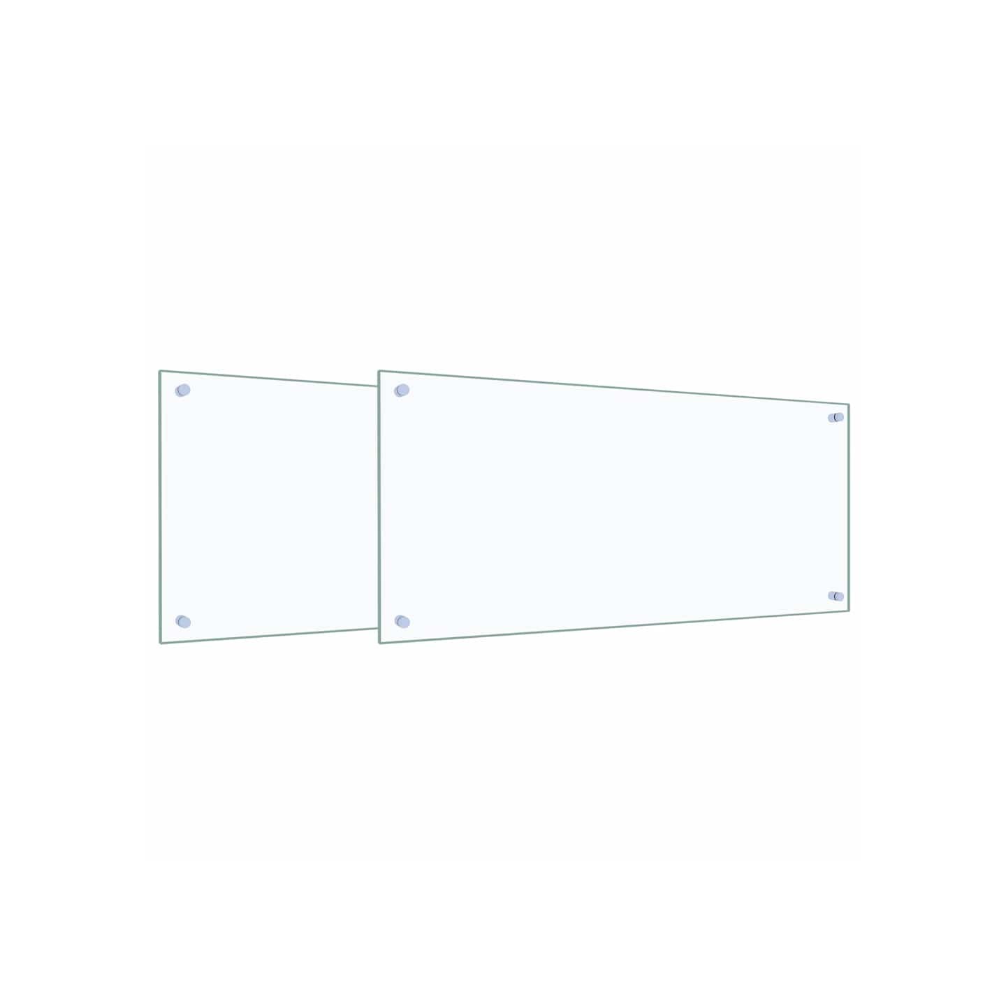 Crédence de cuisine 2 pc Transparent 90 x 40 cm verre trempé