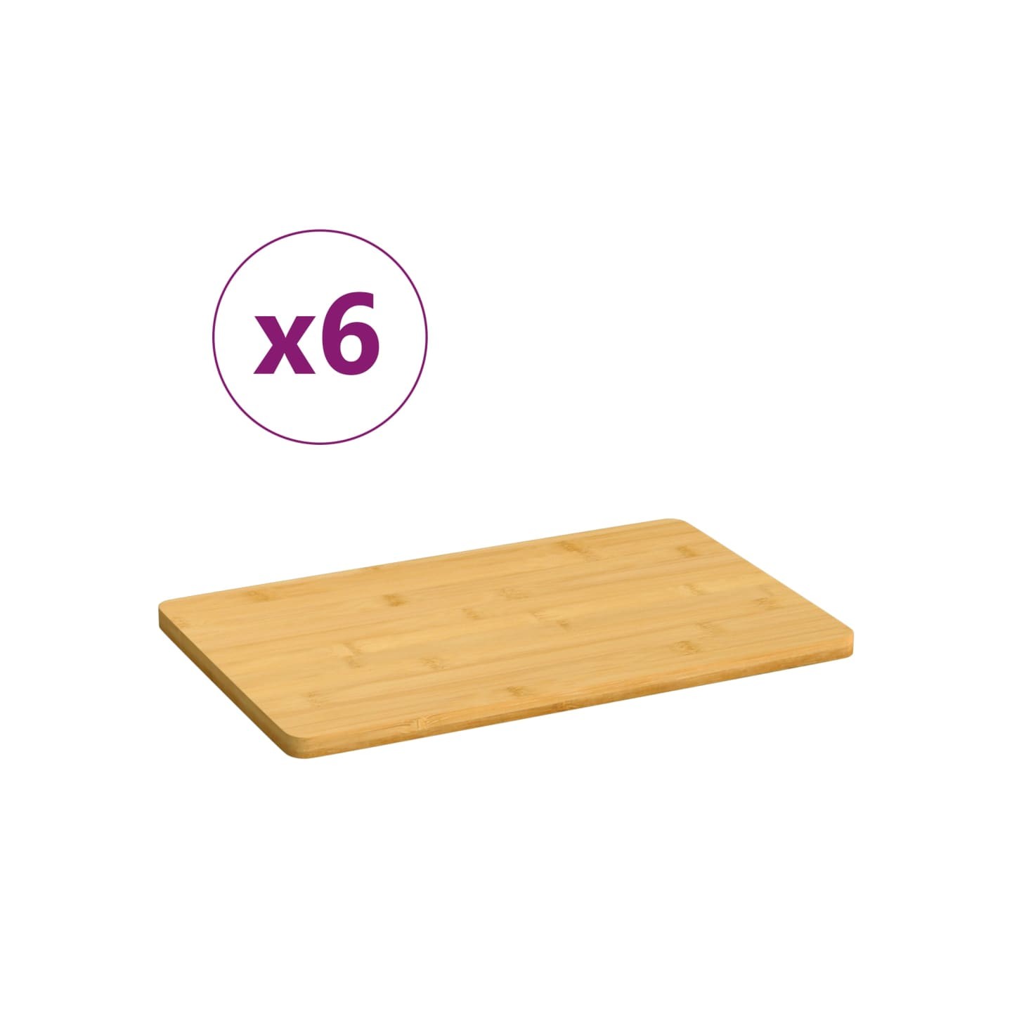 Assiettes de petit-déjeuner 6 pcs 22x14x0,8 cm bambou
