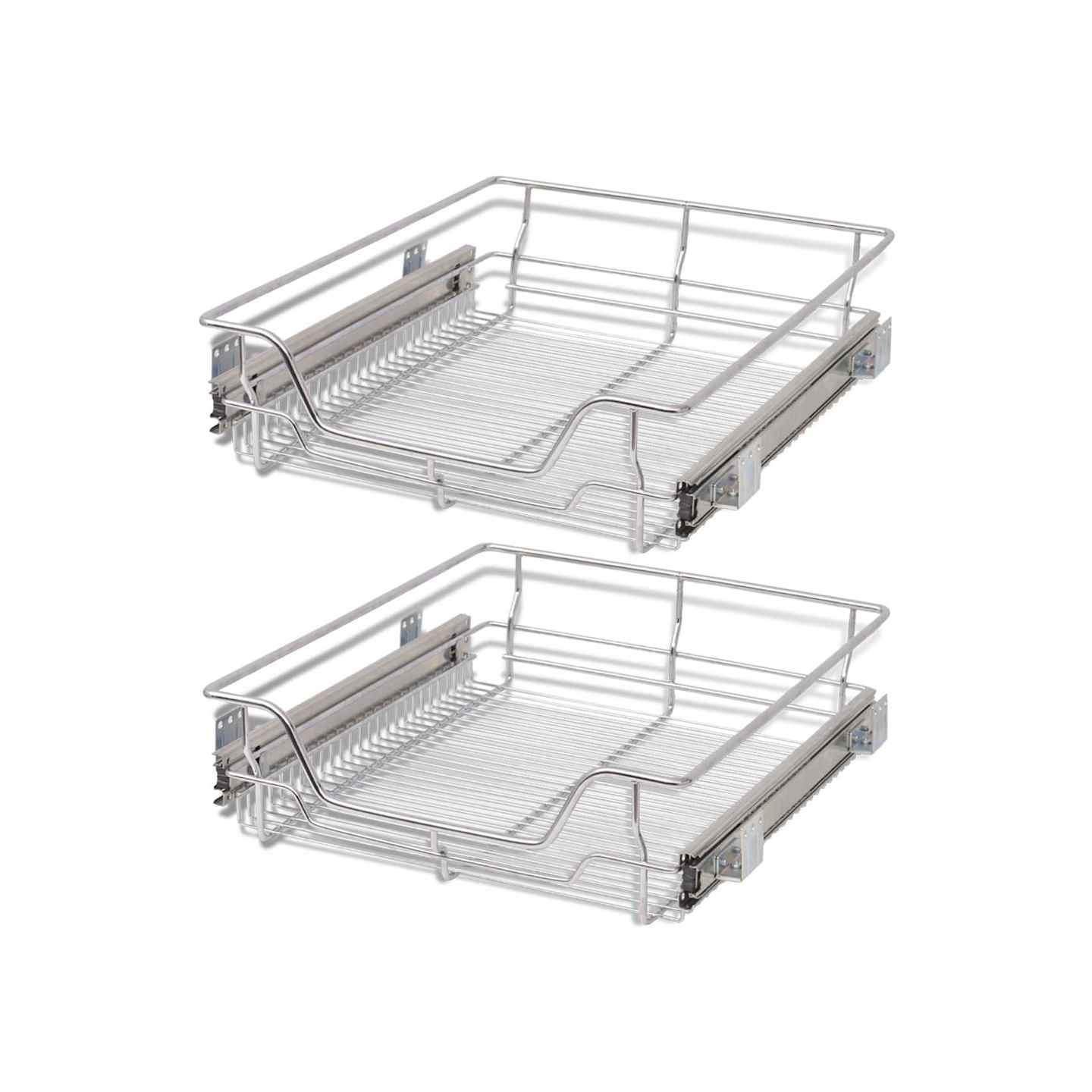Panier en treillis métallique 2 pcs 500 mm Argenté