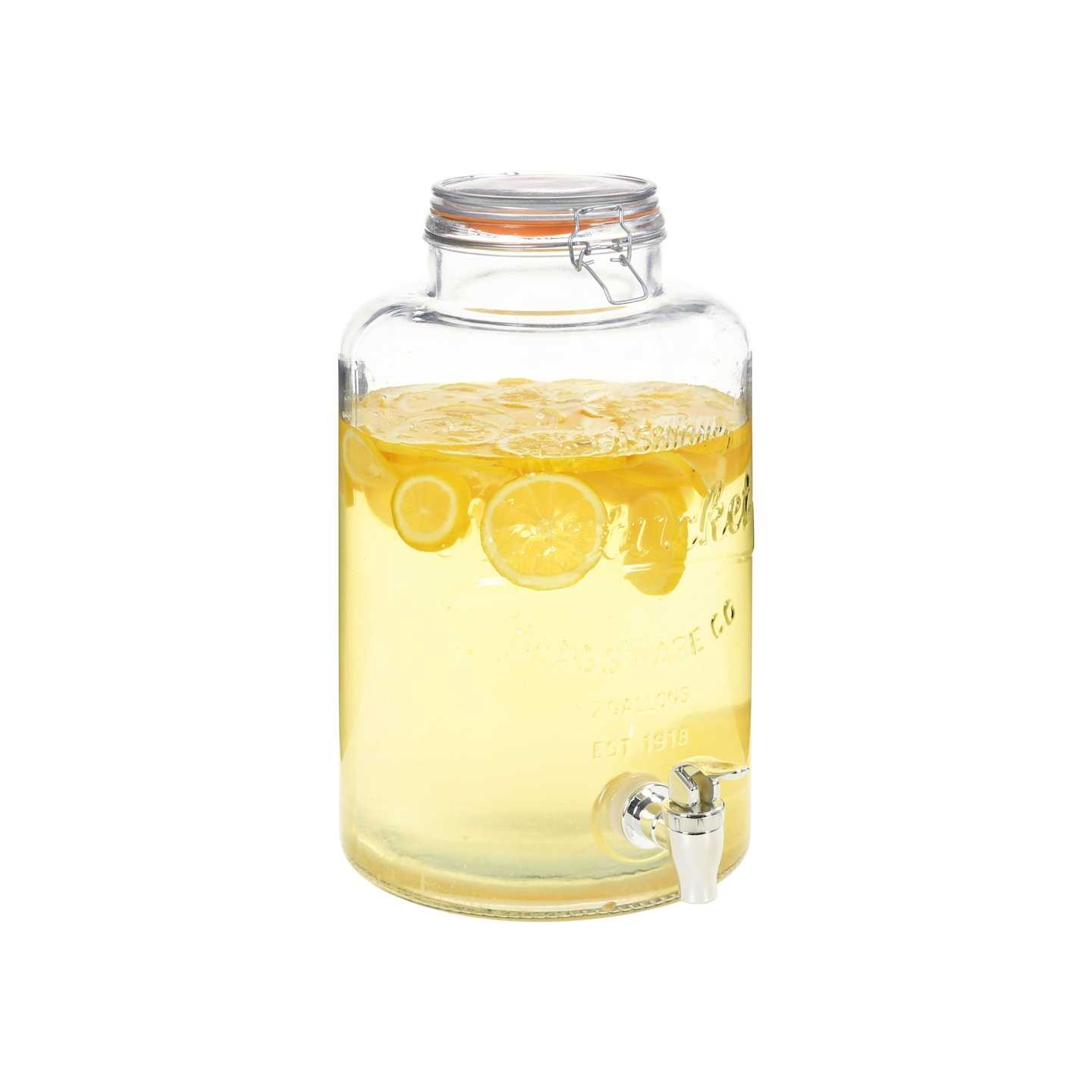 Distributeur d'eau XXL avec robinet Transparent 8 L Verre