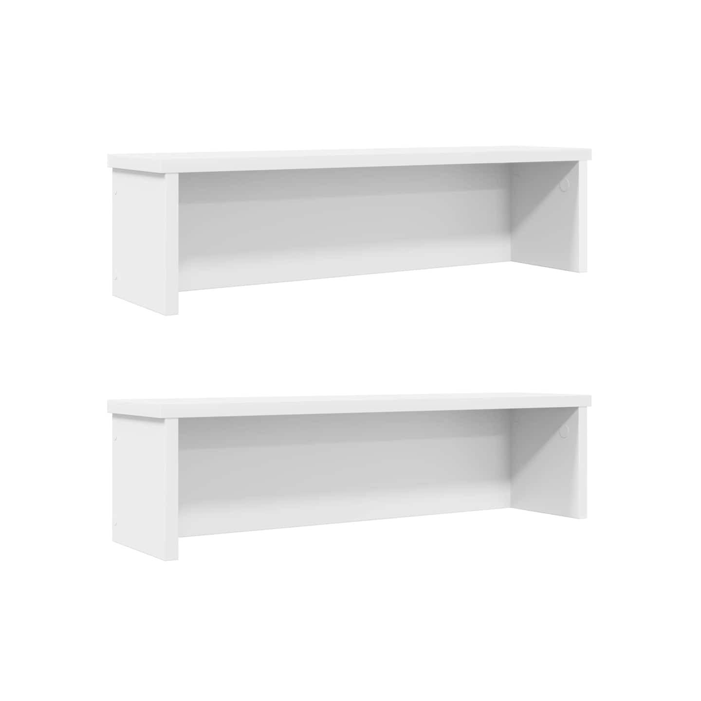 Étagères de cuisine empilables 2 pcs blanc 50x15x16 cm