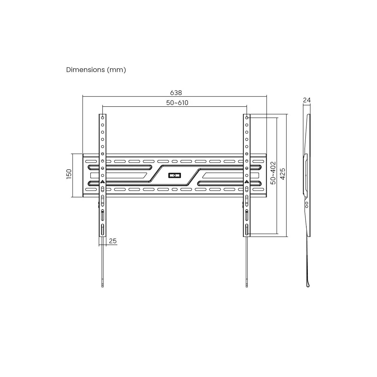 Support TV mural fixe PMB S3786 37-86" 75 kg | Nimestore