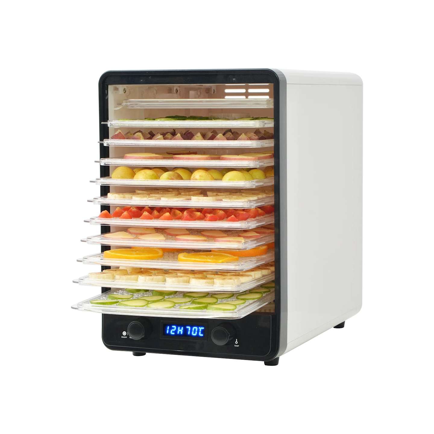 Déshydrateur alimentaire avec 10 plateaux 550 W Blanc