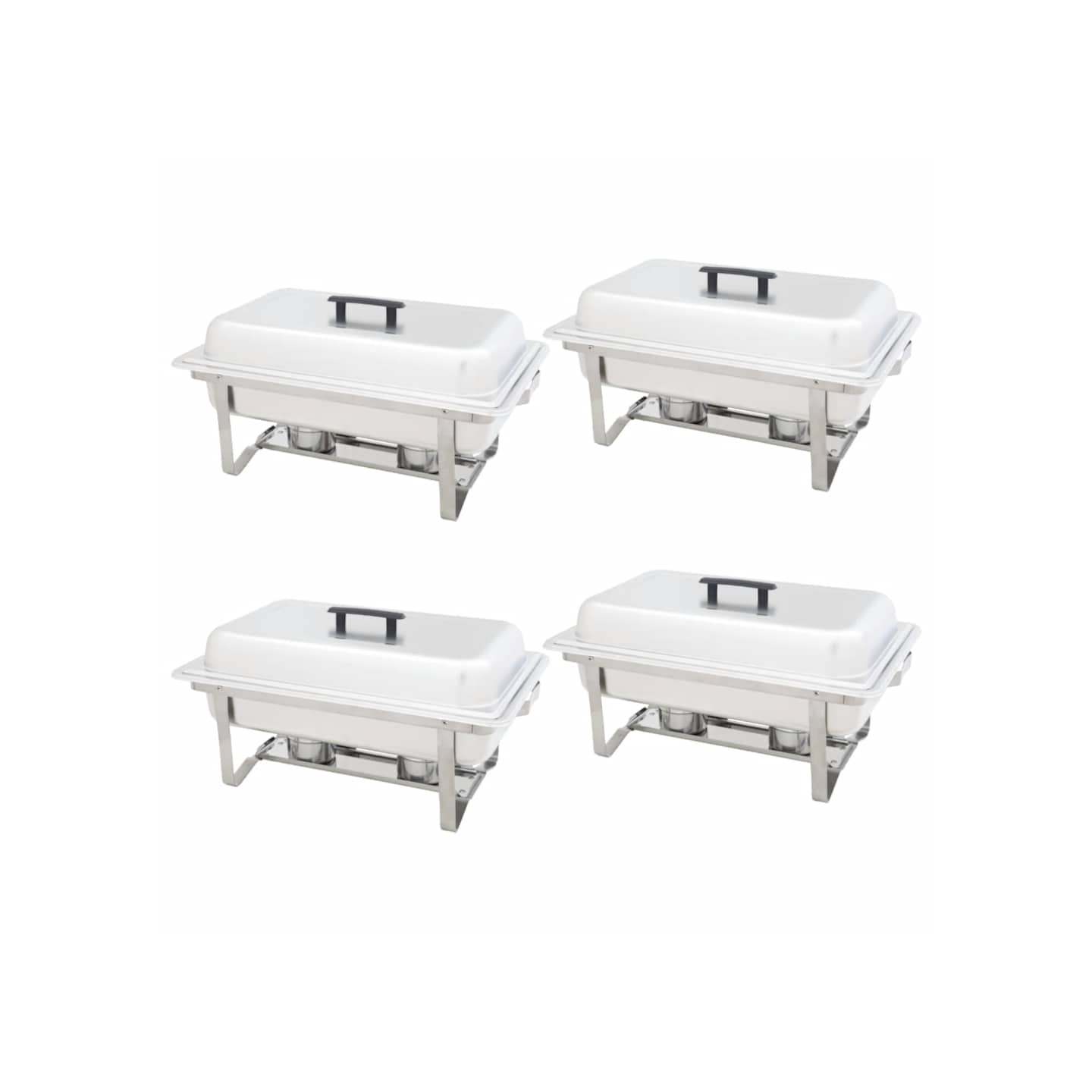 Ensemble de chauffe-plats 4 pcs Acier inoxydable