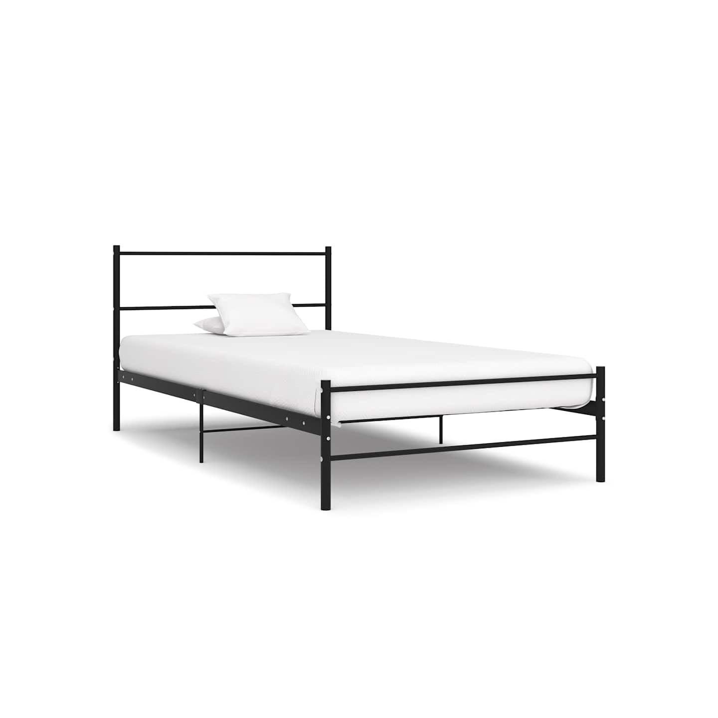 Cadre de lit sans matelas noir métal 90x200 cm