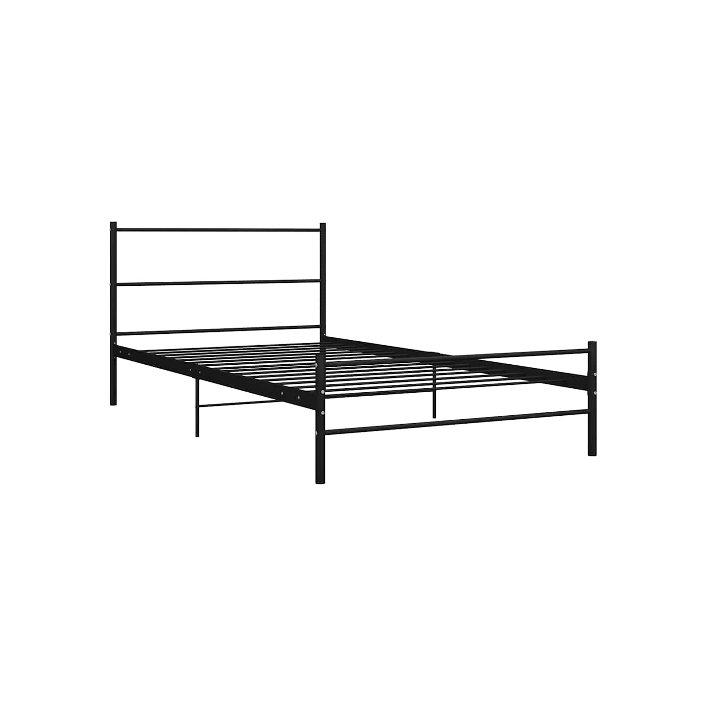 Cadre de lit sans matelas noir métal 90x200 cm