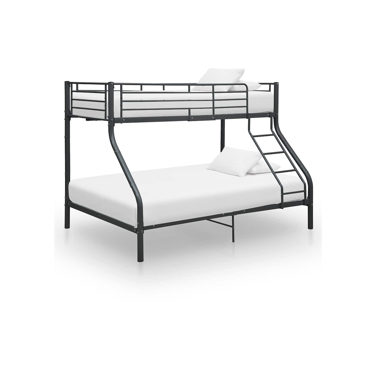 Cadre de lit superposé sans matelas noir 140x200 cm/90x200 cm