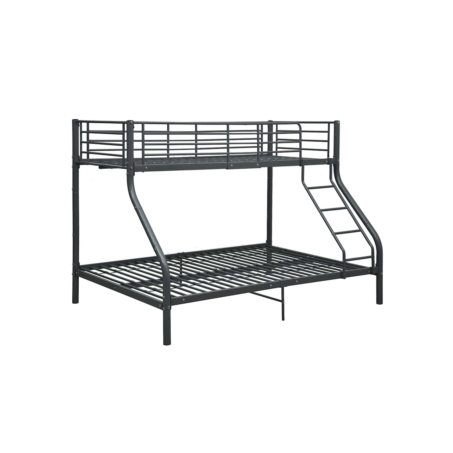 Cadre de lit superposé sans matelas noir 140x200 cm/90x200 cm