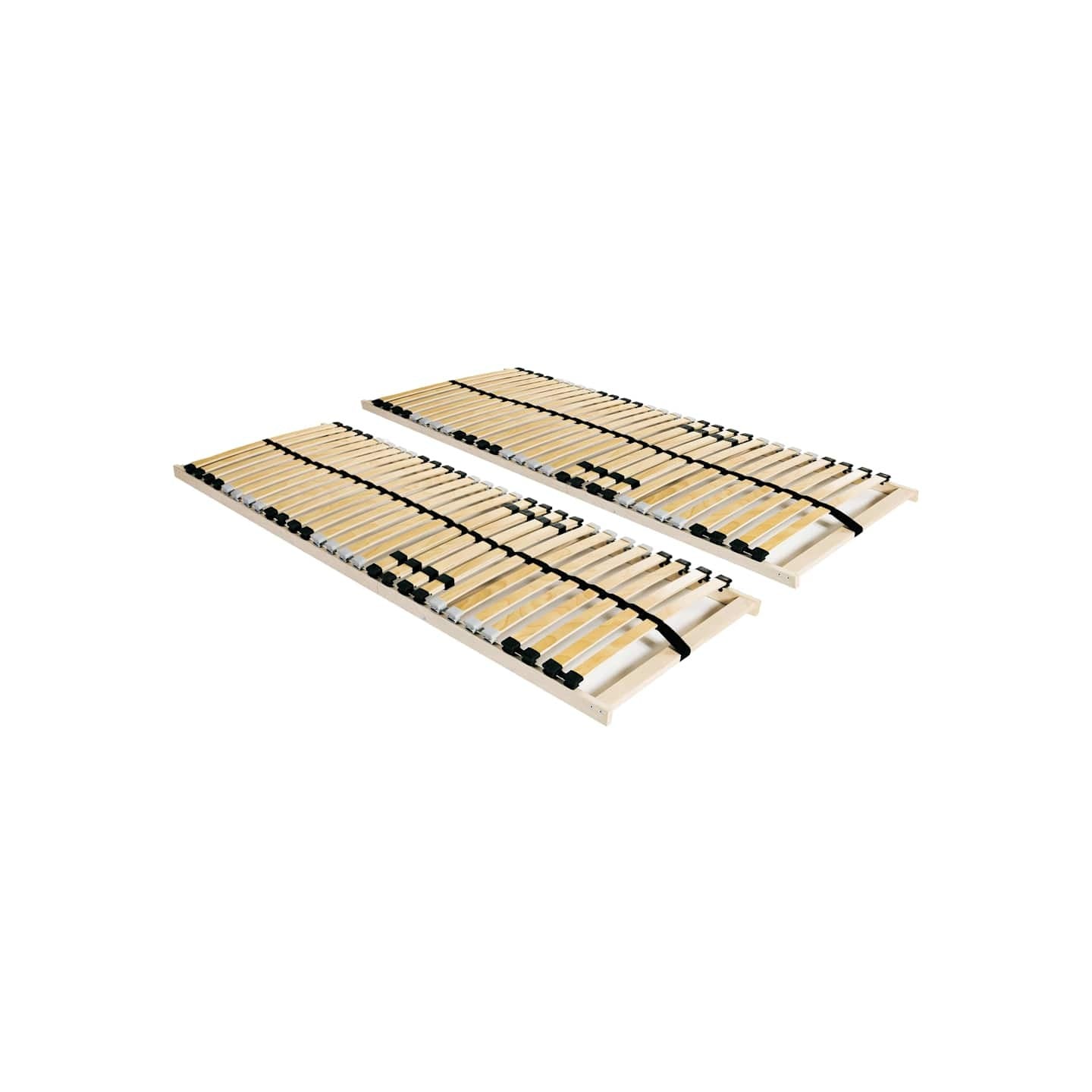Sommiers à lattes sans matelas 2 pcs avec 28 lattes 90x200 cm