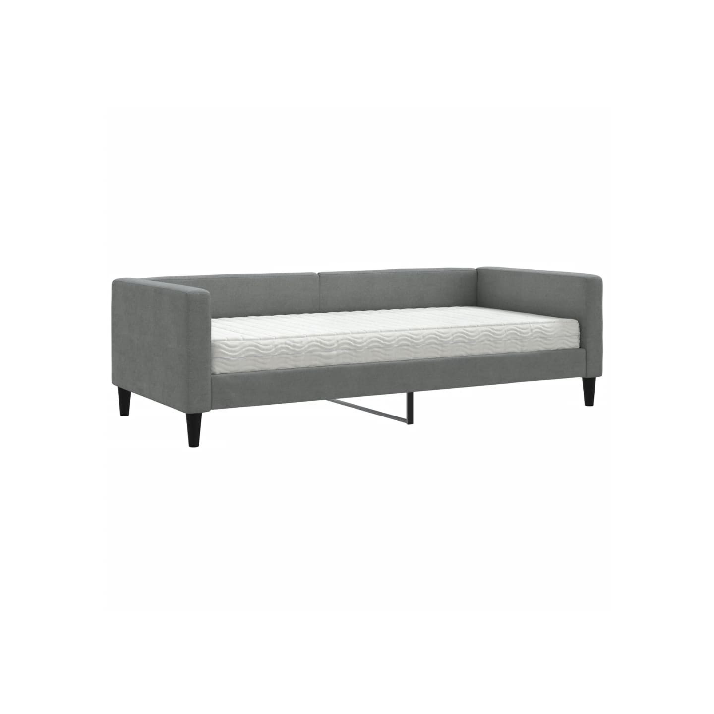 Lit de jour avec matelas gris foncé 90x200 cm tissu