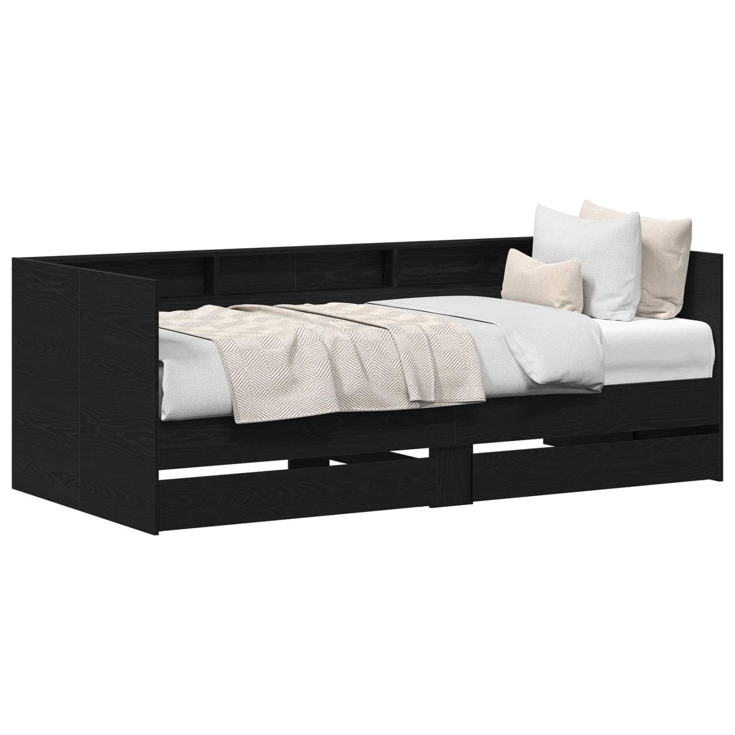 Lit d'appoint Chêne noir 100 x 200 cm Bois d'ingénierie