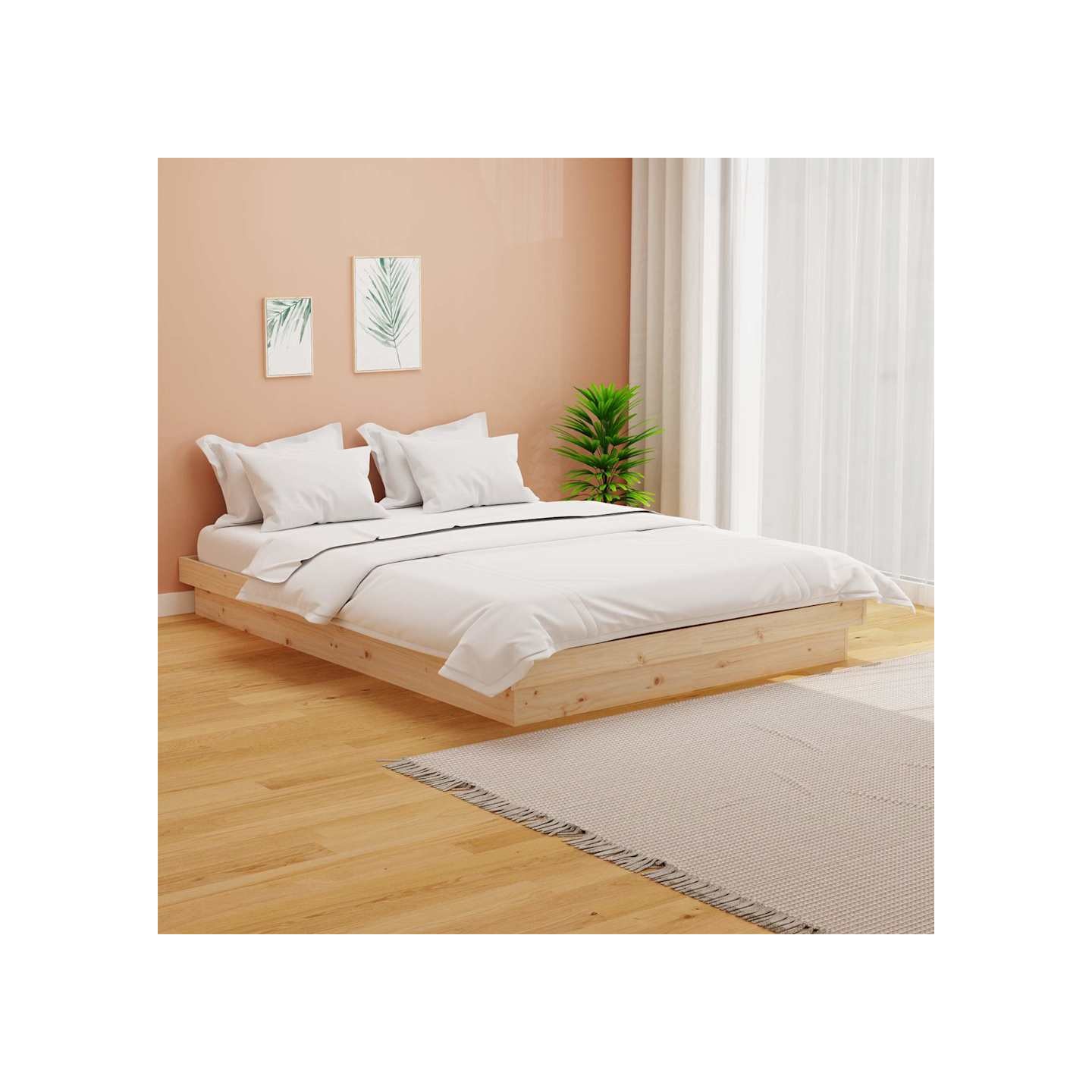 Cadre de lit Bois massif 120x200 cm