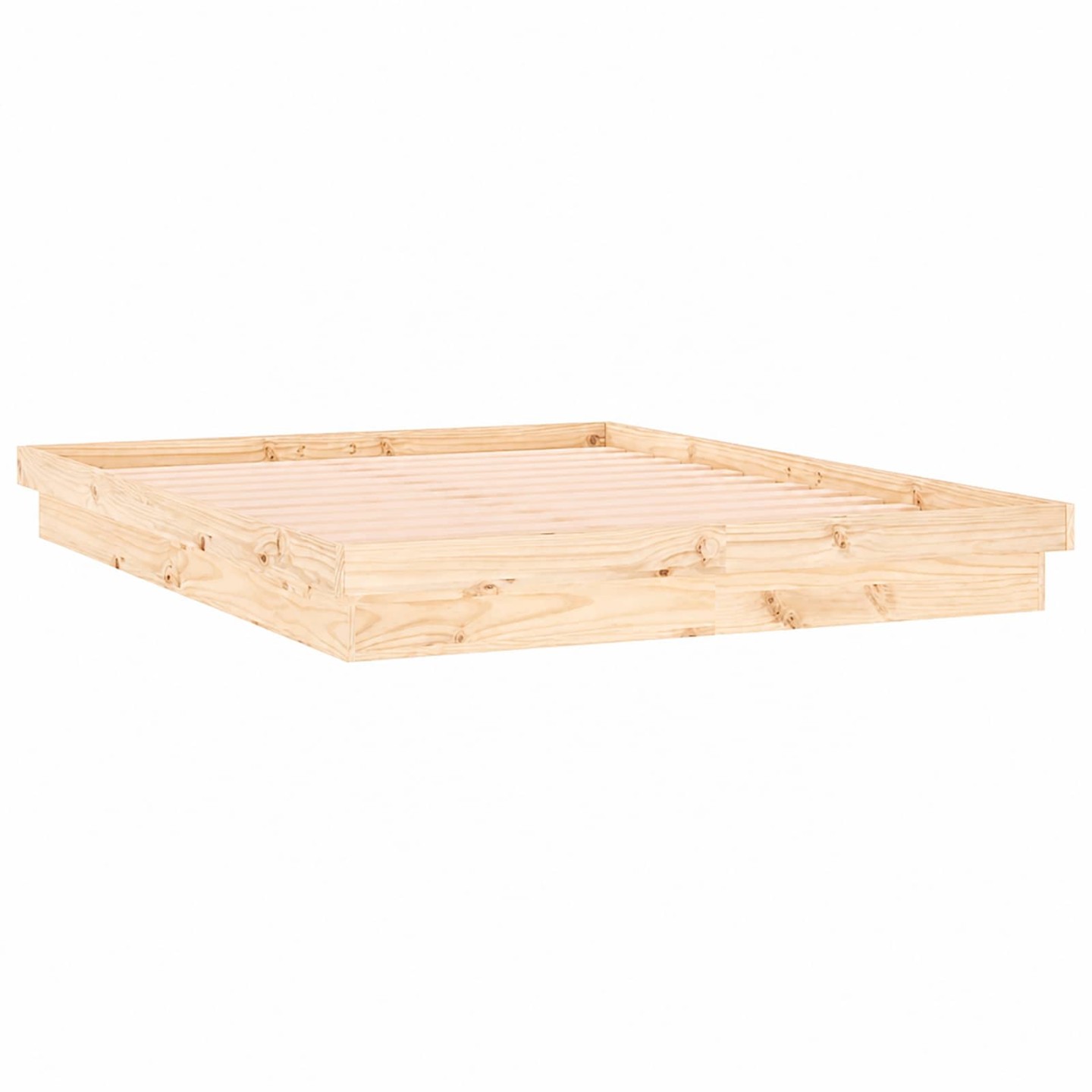 Cadre de lit à LED sans matelas 160x200 cm bois massif