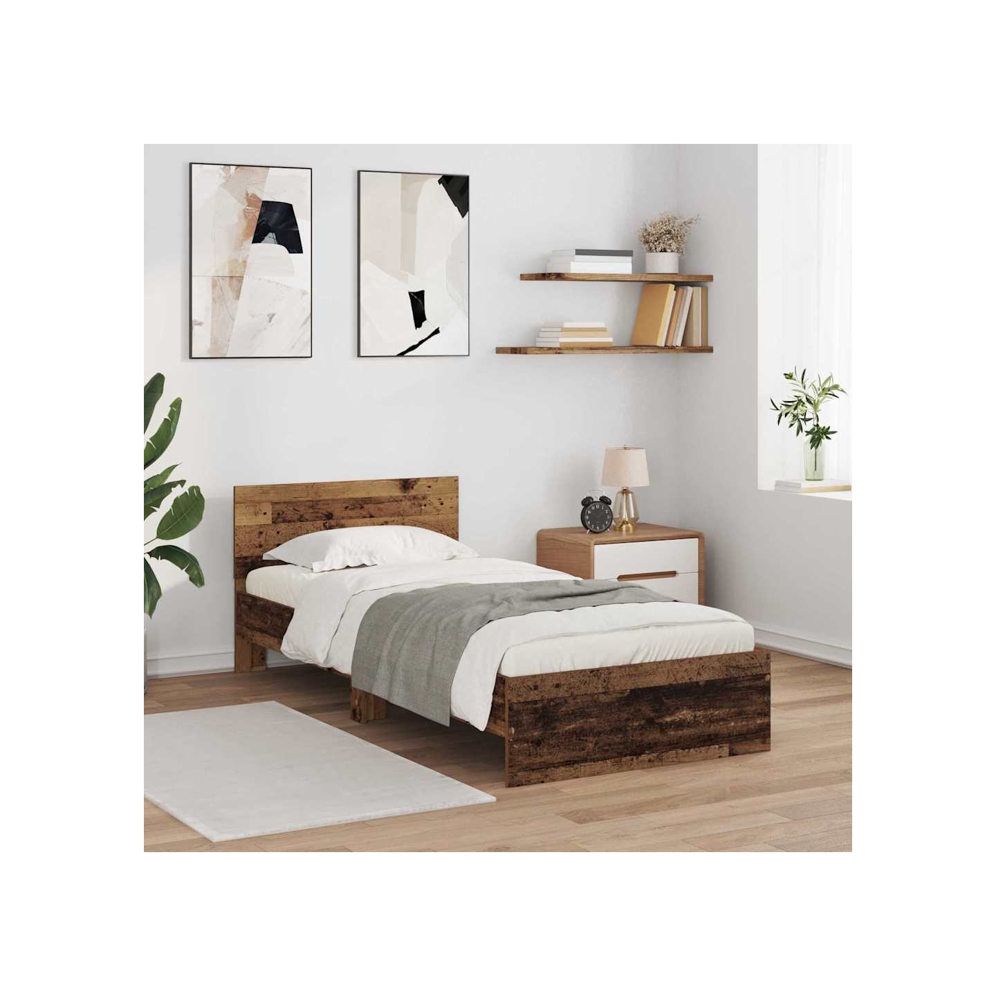 Cadre de lit Bois Ancien 90 x 190 cm Bois d'ingénierie