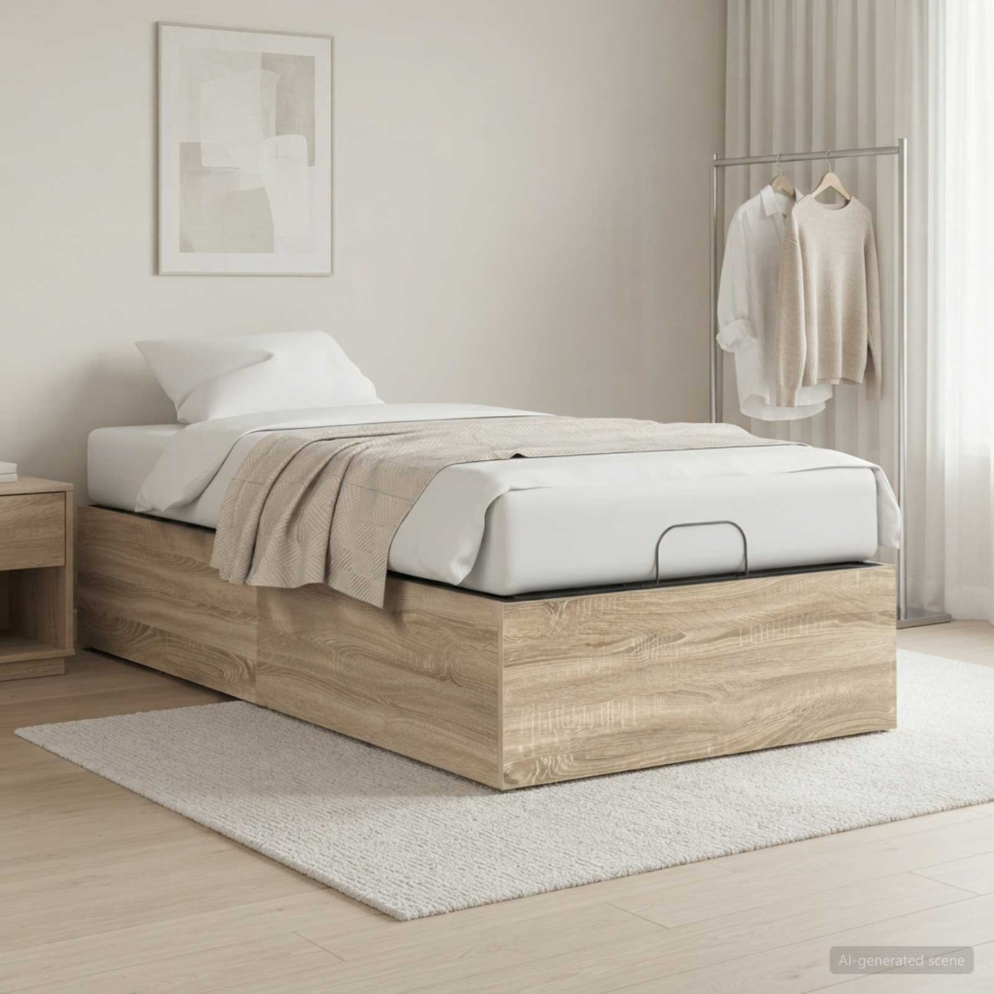 Entourage de lit pour sommier réglable Chêne Sonoma 90 x 200 cm