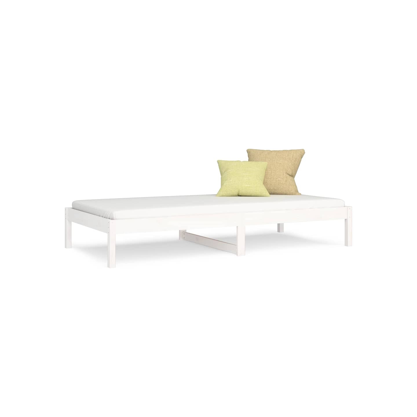 Lit de jour sans matelas blanc 90x200 cm bois de pin massif