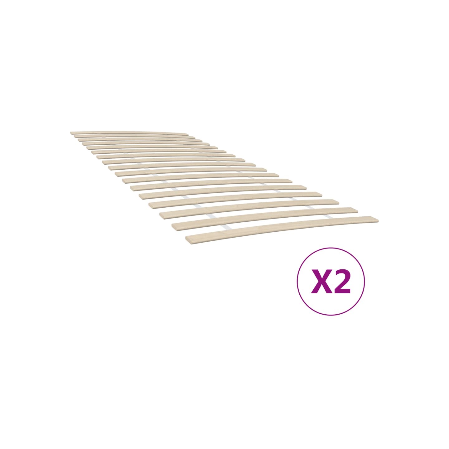 Lattes de rechange pour sommier avec 34 lattes 2 pcs 90x200 cm