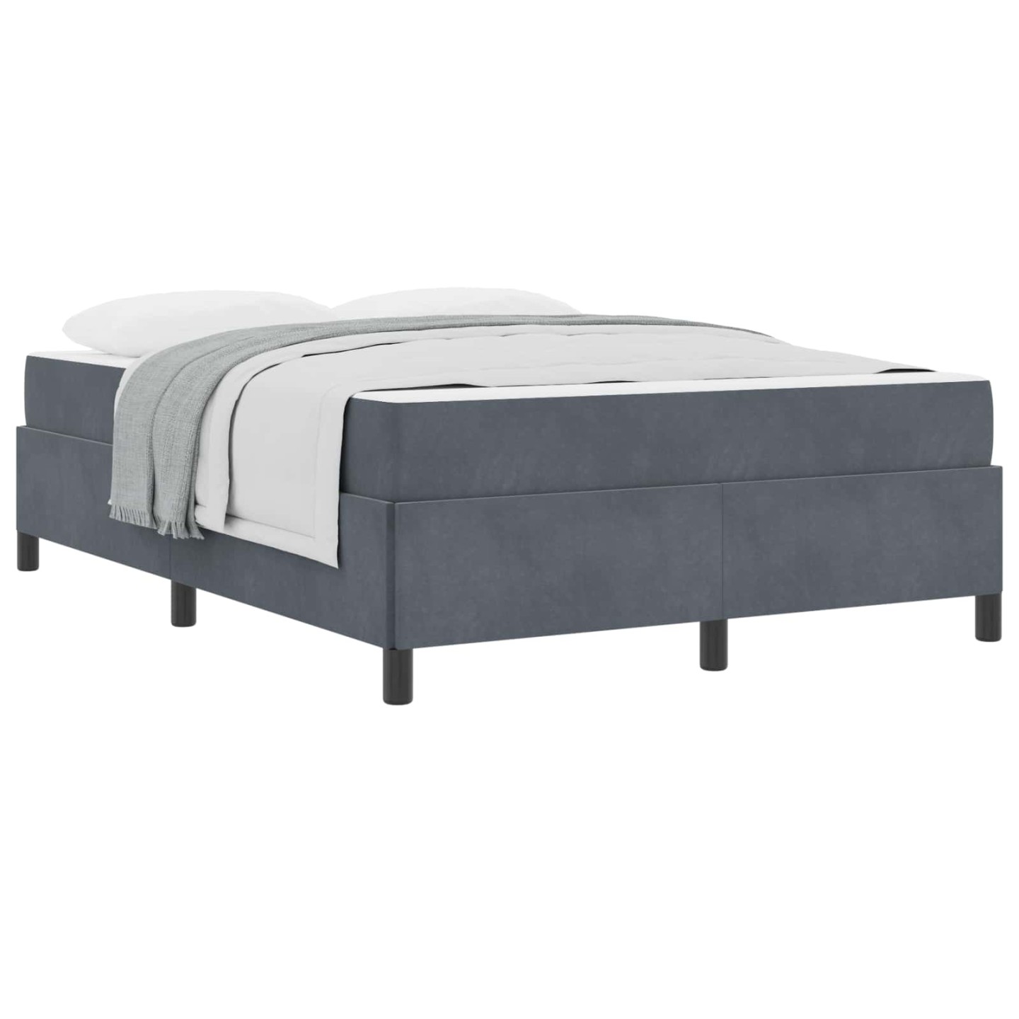 Cadre de lit Gris foncé 160 x 200 cm tissu