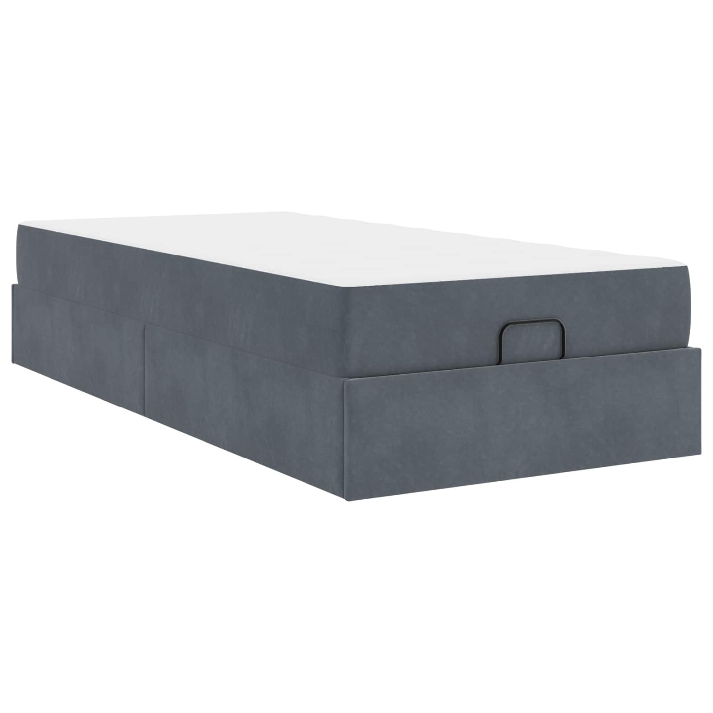 Cadre de lit avec matelas 2 pièces Gris Foncé Velours