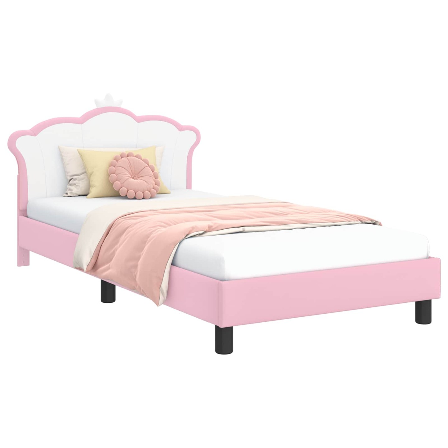 Cadre de lit pour enfants avec tête de lit Rose 90 x 200 cm PU