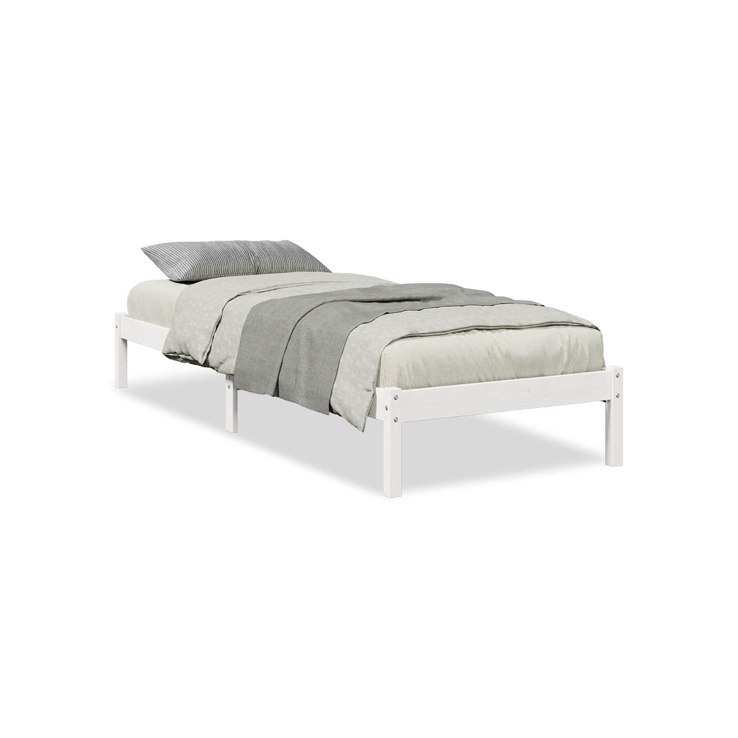 Cadre de lit extra long sans matelas 100x220 cm bois massif pin