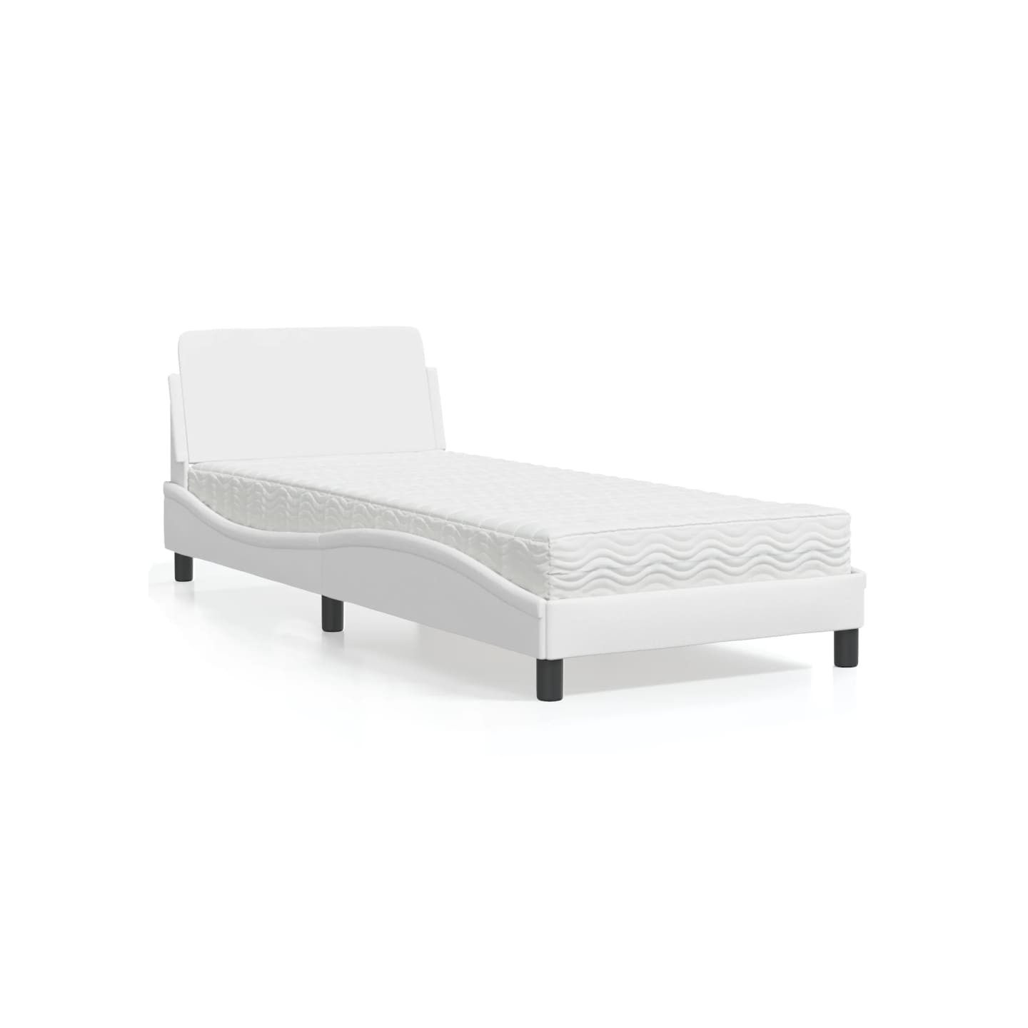 Lit avec matelas Dover blanc 90x200 cm similicuir
