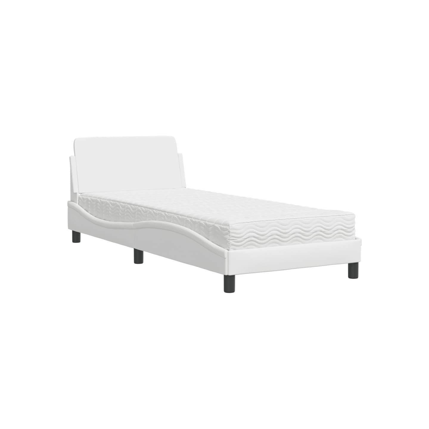Lit avec matelas Dover blanc 90x200 cm similicuir