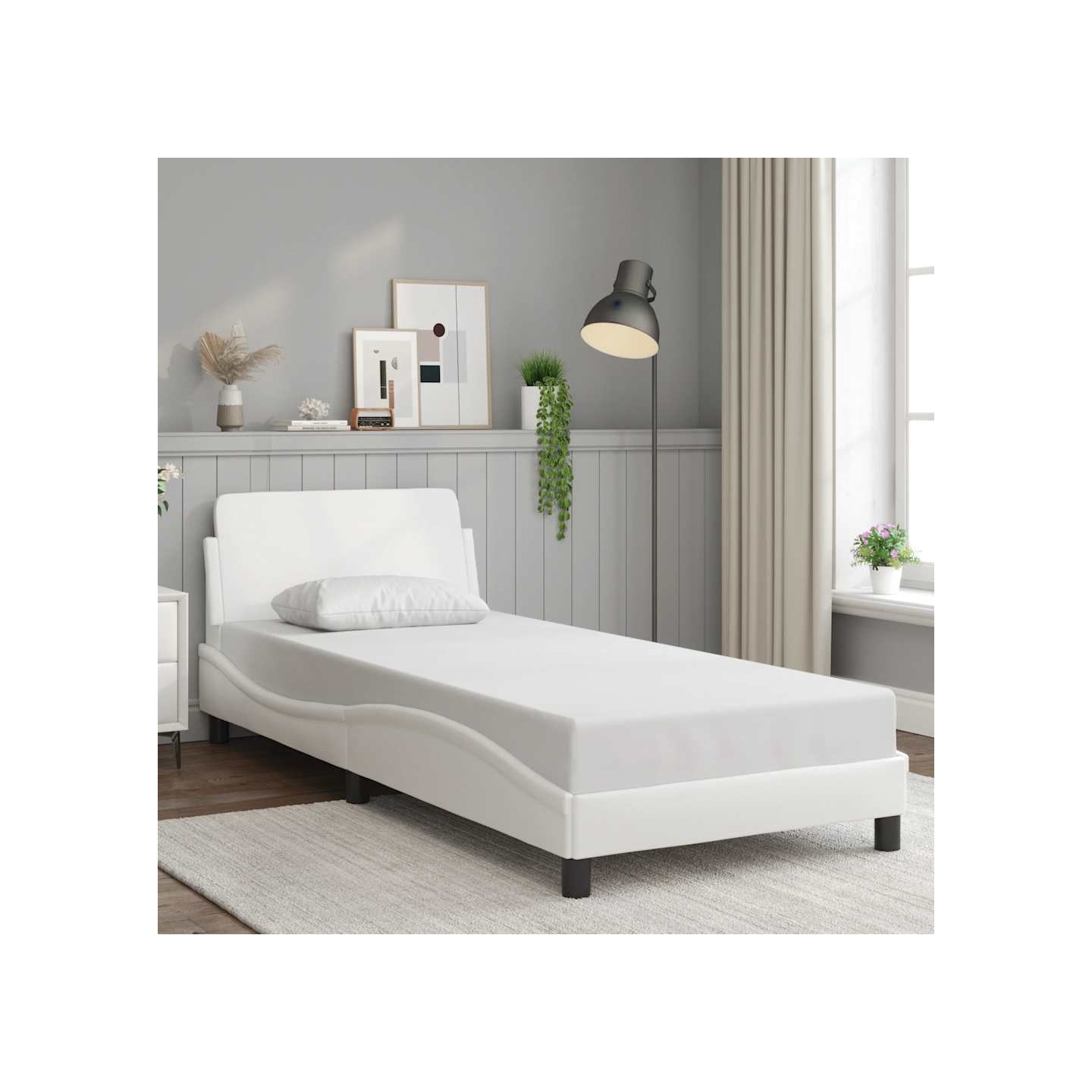 Cadre de lit Dover blanc 90x200 cm similicuir