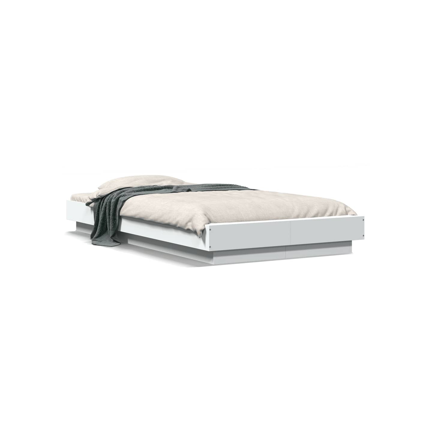 Cadre de lit avec lumières LED sans matelas blanc 90x190 cm