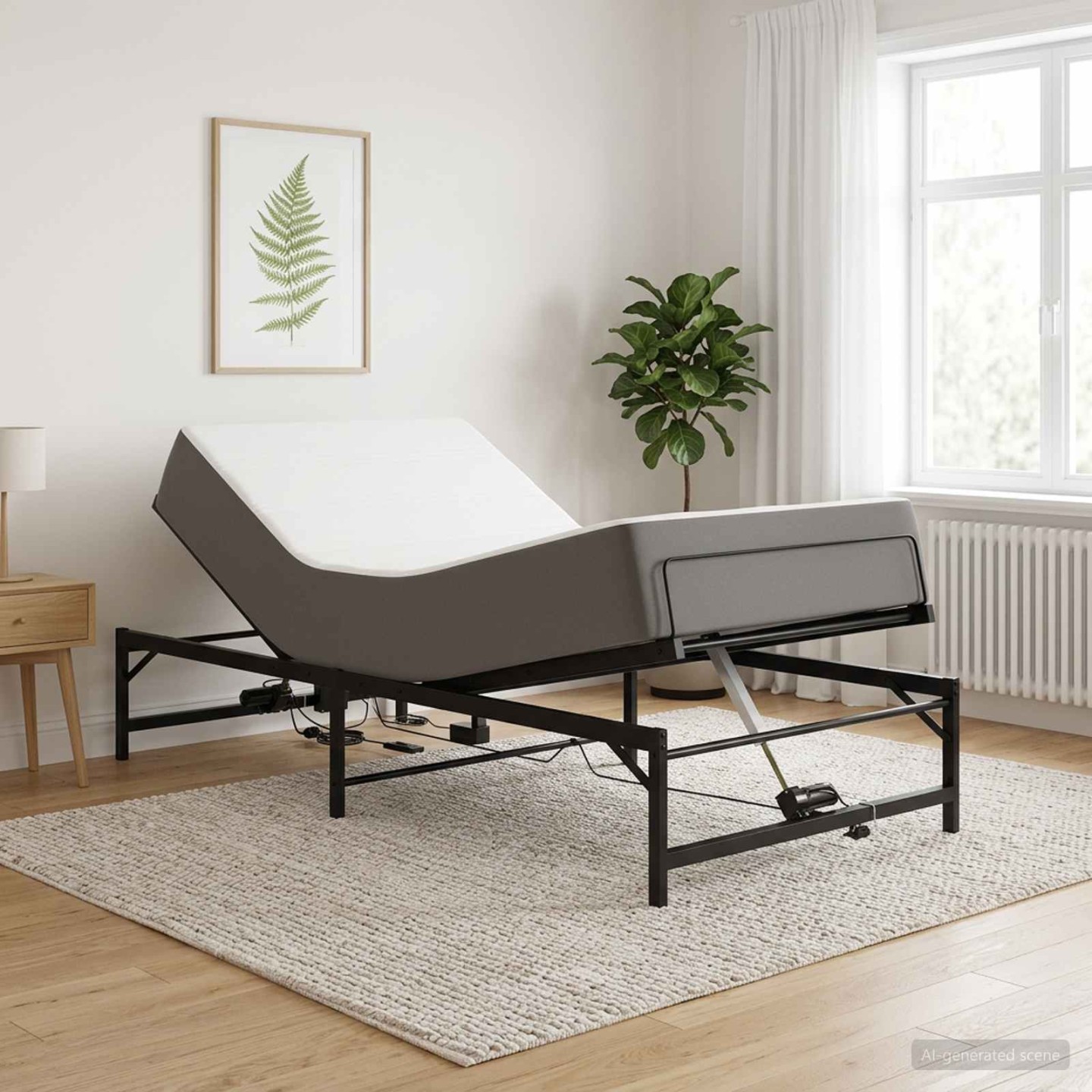 Cadre de Lit Électrique Réglable Noir 90 x 200 cm Acier