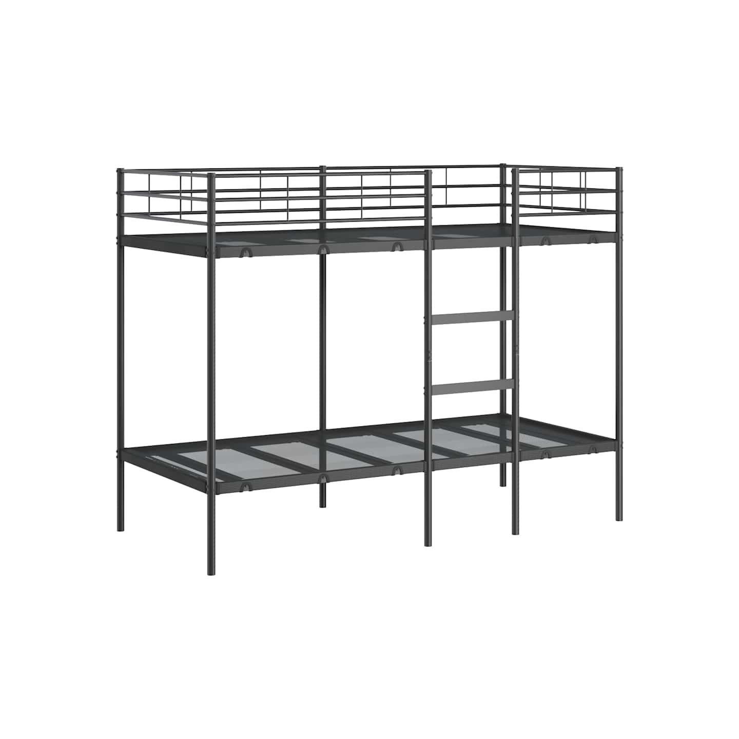 Lit superposé sans matelas noir 90x190 cm acier