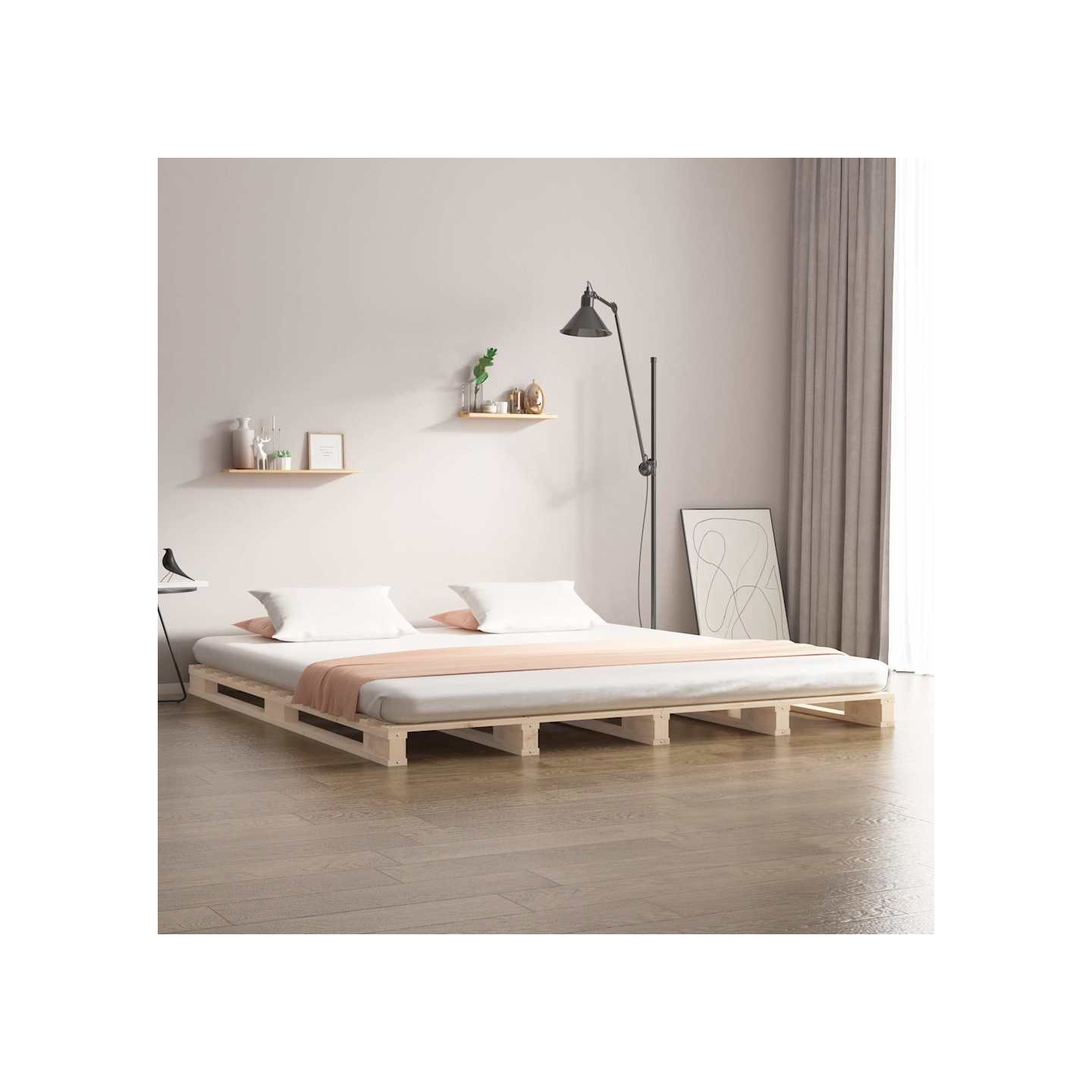 Lit de palette 120x190 cm Bois pin massif Petit Double