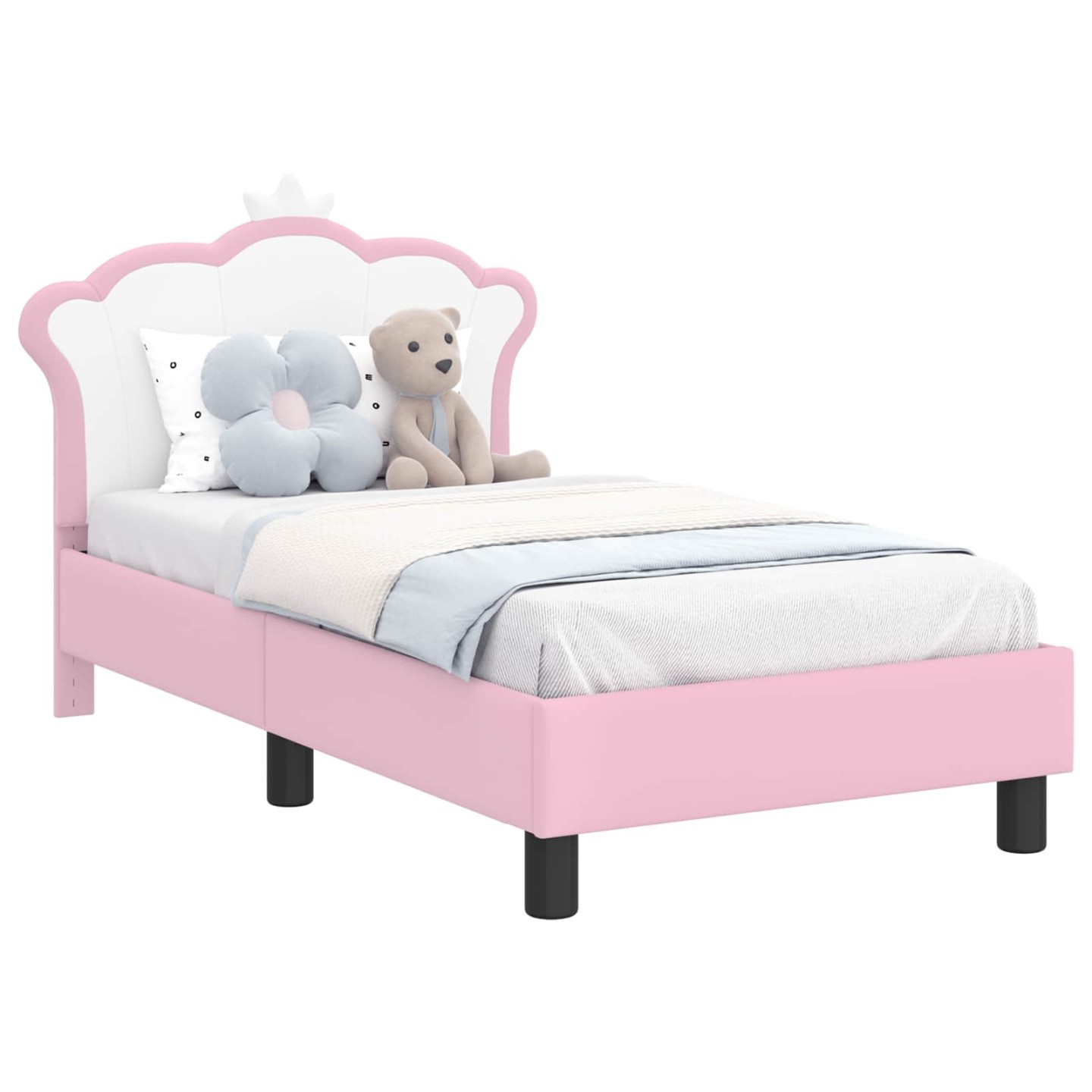 Cadre de lit pour tout-petit avec tête de lit Rose 70 x 140 cm