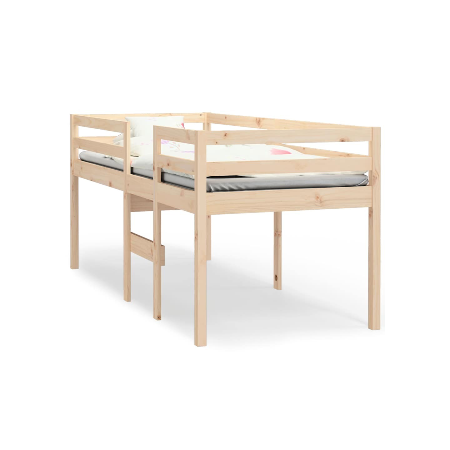 Lit haut sans matelas 80x200 cm bois de pin massif