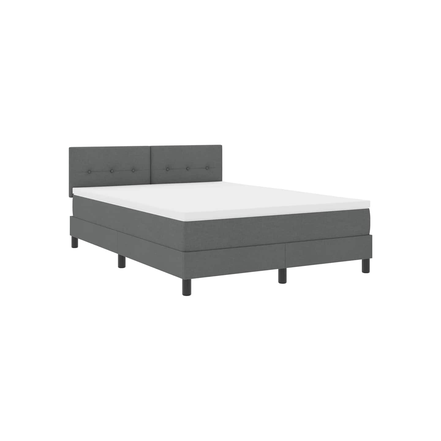 Lit à ressorts avec bandes LED Gris foncé 140 x 190 cm tissu