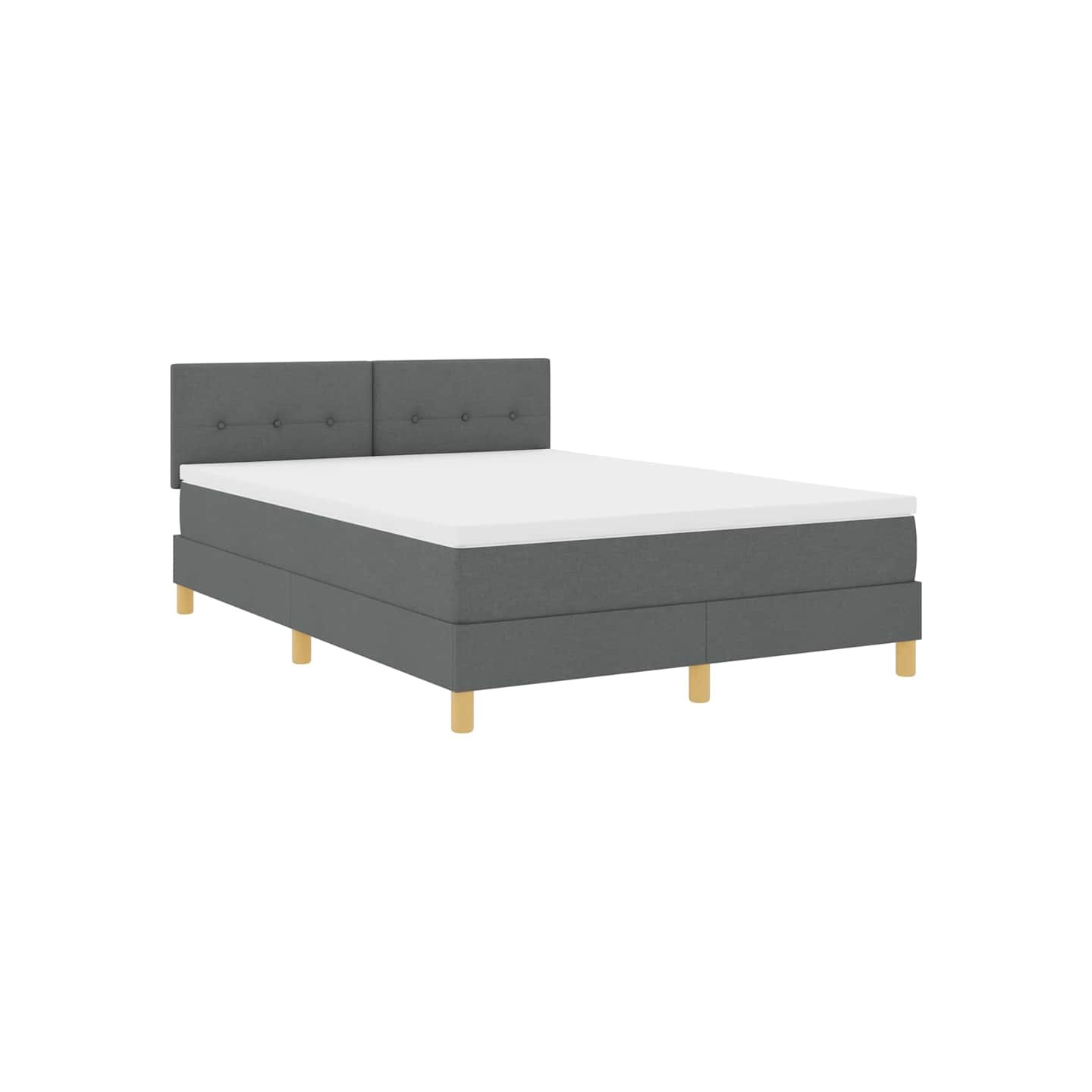 Lit à ressort LED avec bandes LED Gris foncé 140 x 200 cm tissu