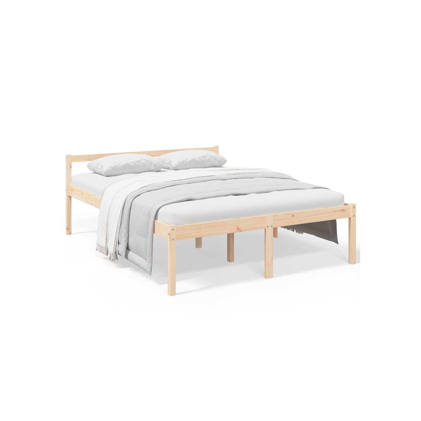 Lit pour personne âgée sans matelas 160x200 cm bois pin massif