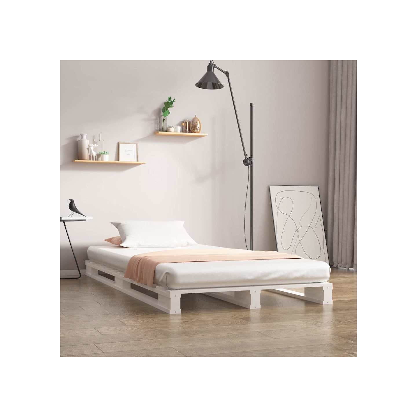 Lit de palette sans matelas blanc bois massif