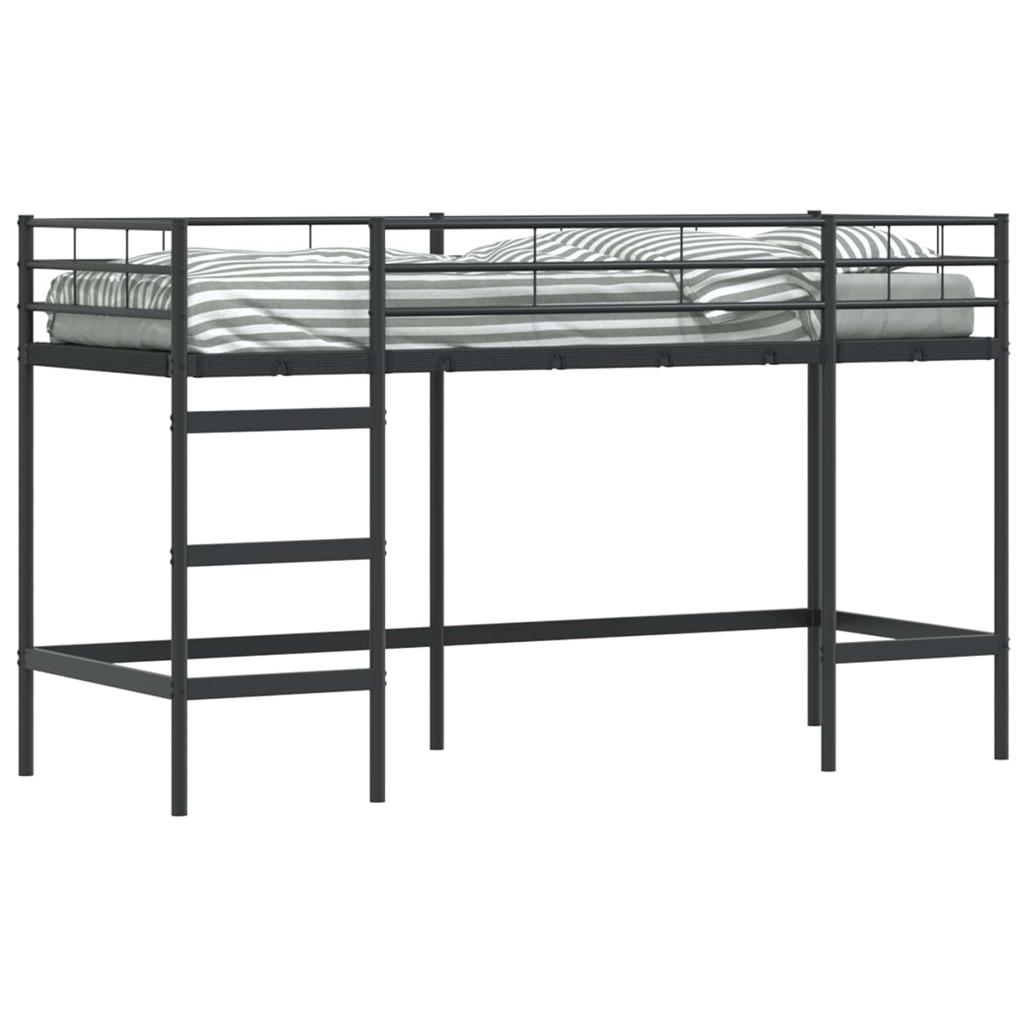 Lit mezzanine pour enfants Uni Noir 75 x 190 cm Acier