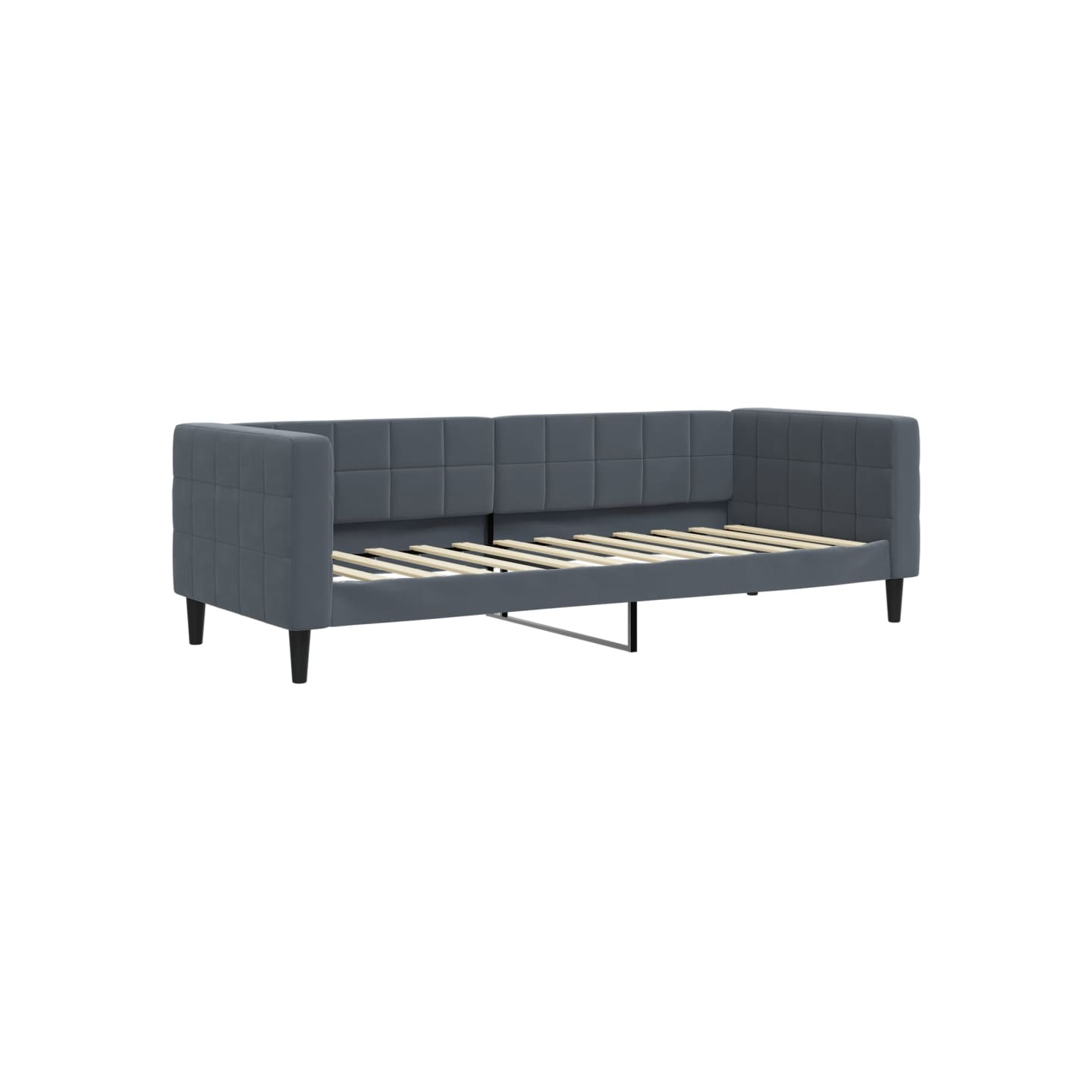 Lit de repos gris foncé 80x200 cm velours