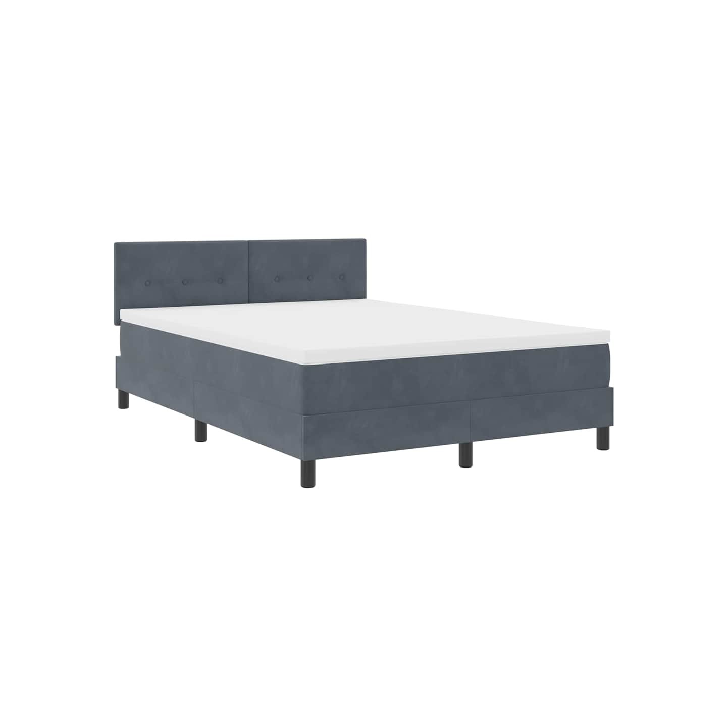 Lit à ressort LED Gris foncé 140 x 190 cm Velours