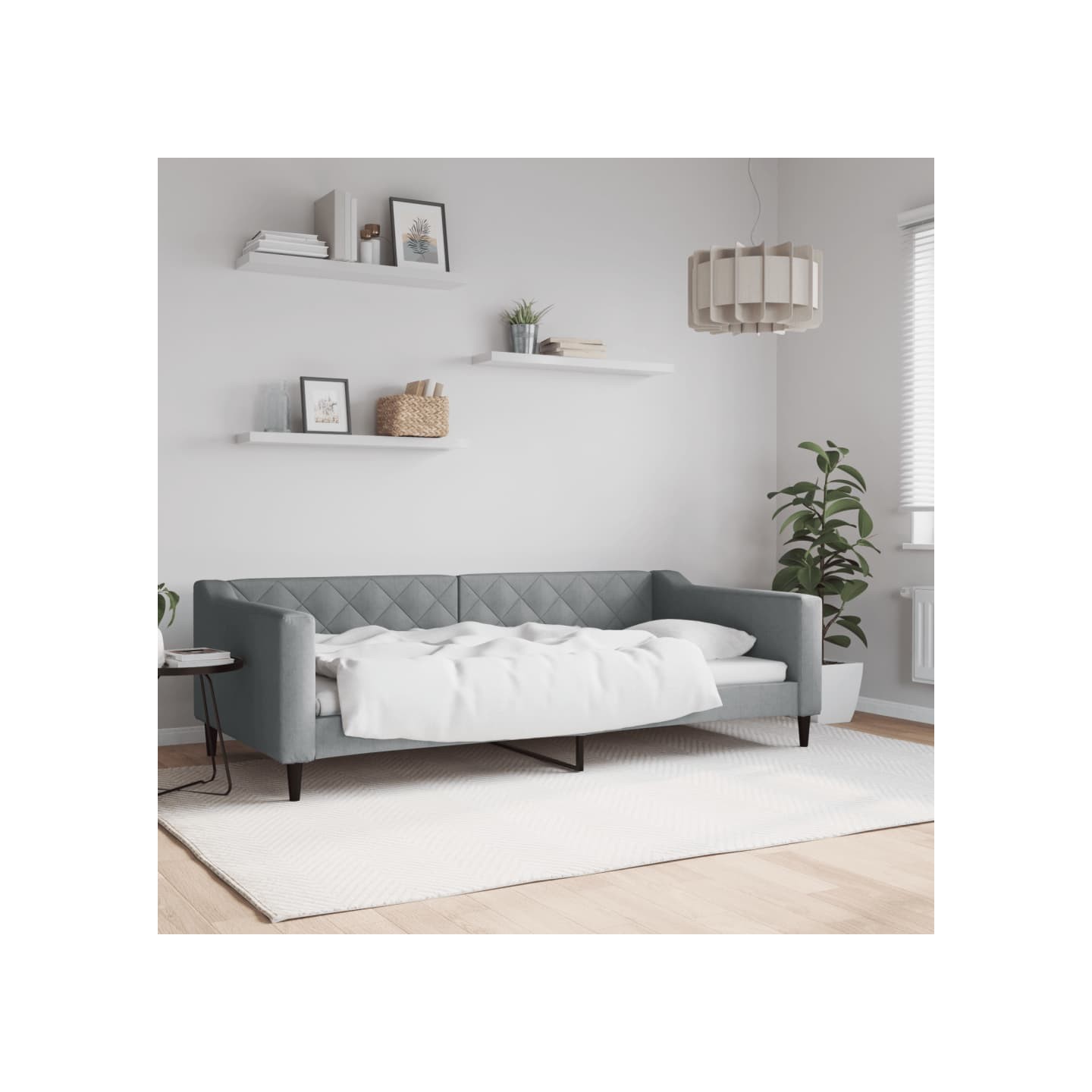Lit de repos gris clair 100x200 cm tissu