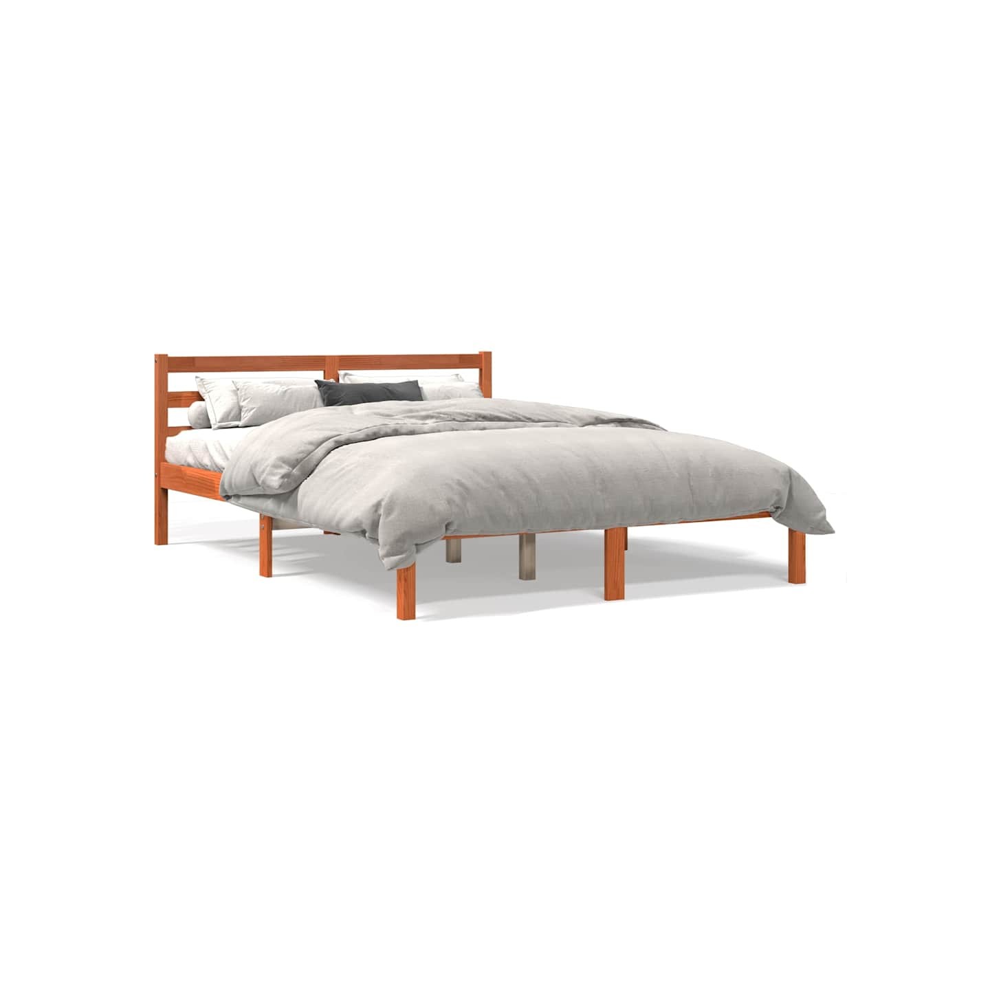 Cadre de lit Brun cire 120 x 190 cm Solid Pine Wood, Plywood
