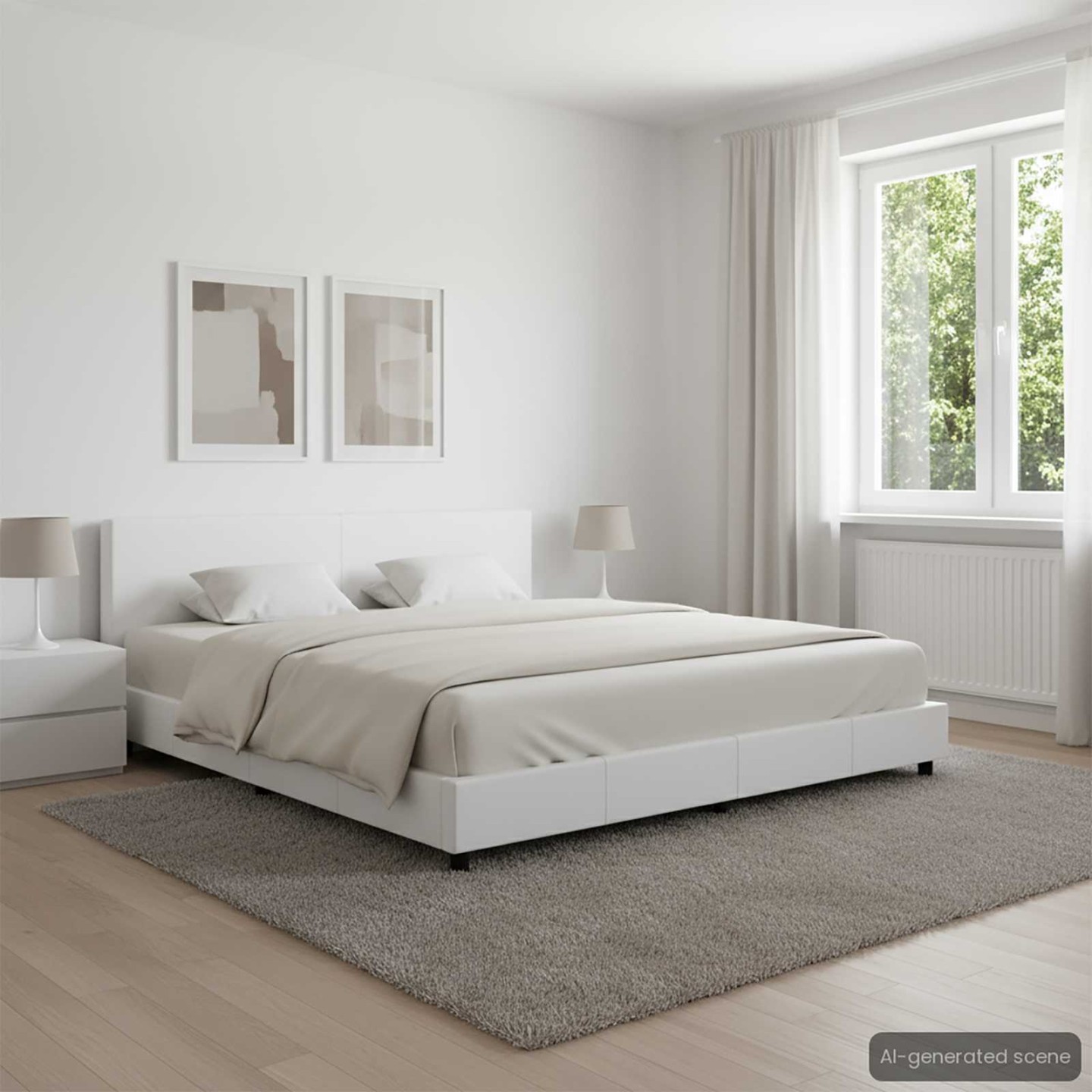 Cadre de lit Blanc Similicuir 180x200 cm
