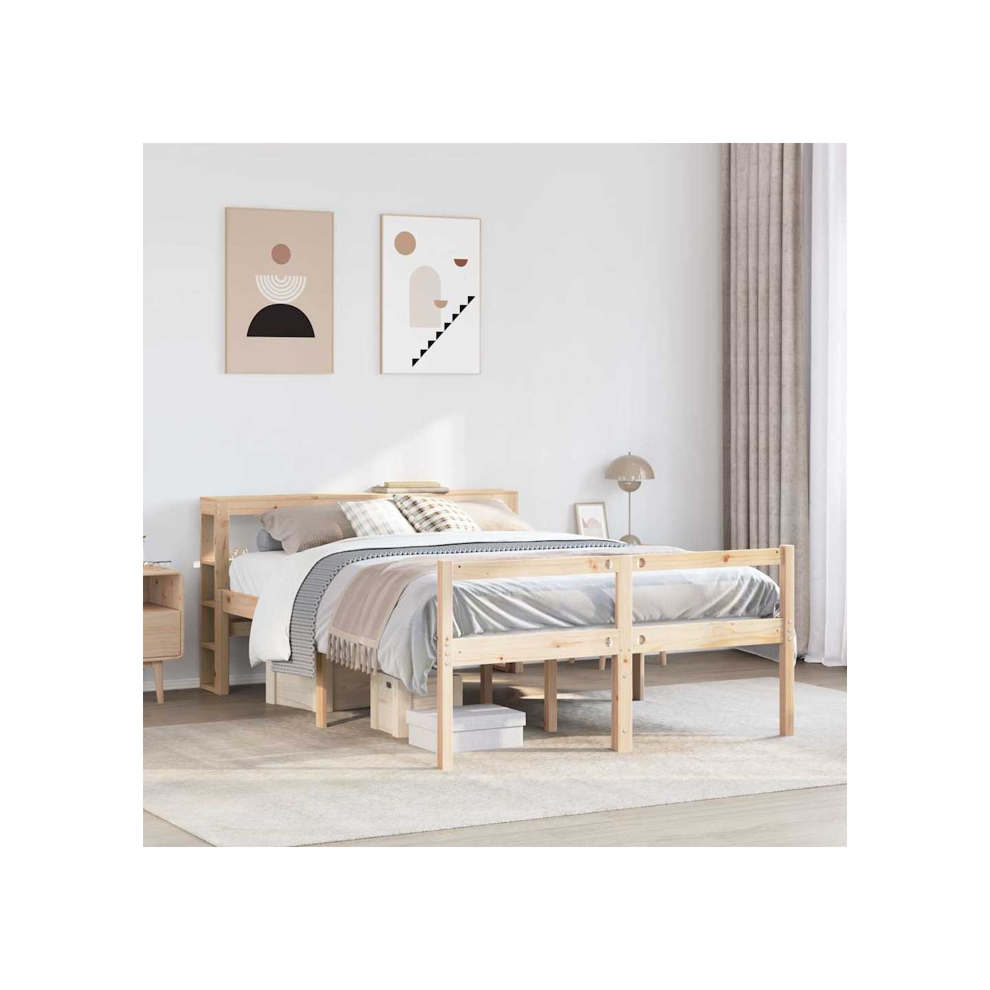 Lit pour personne âgée avec tête de lit sans matelas 120x200 cm