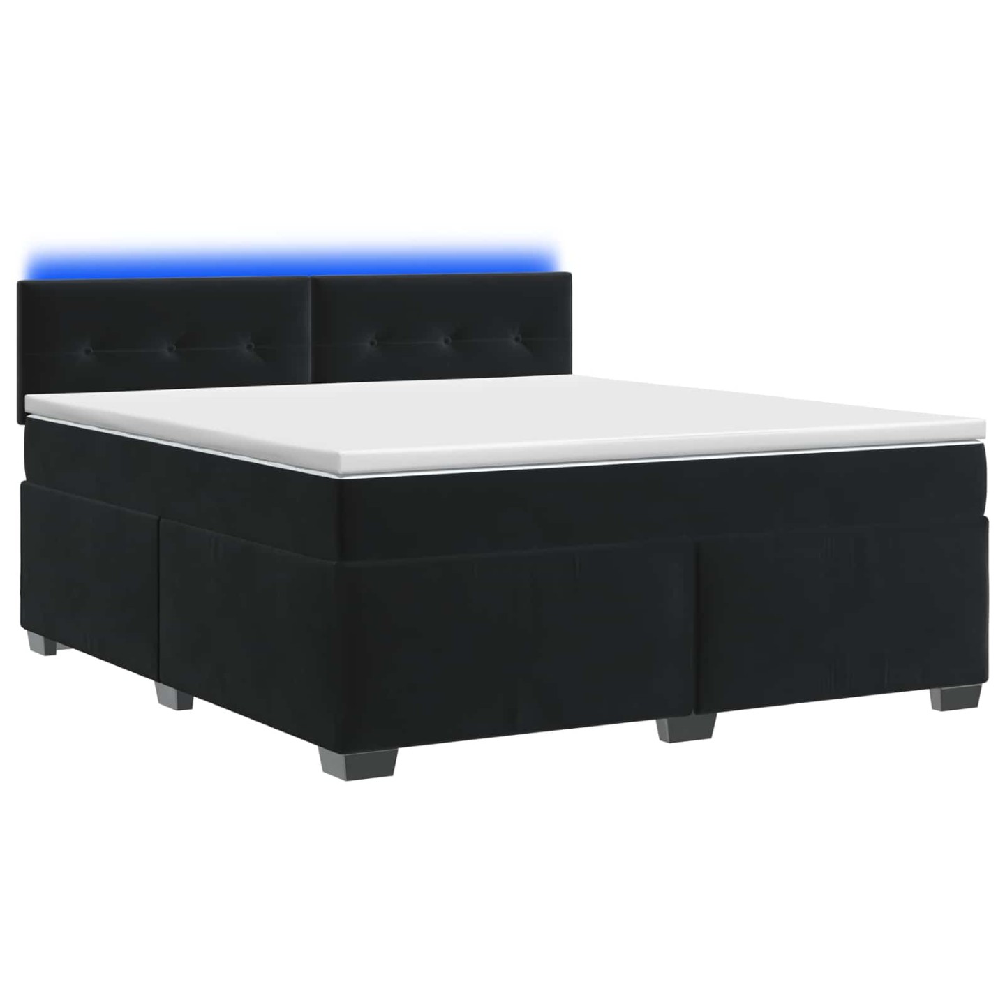Lit de box spring avec matelas et LED Noir 140 x 200 cm Velours