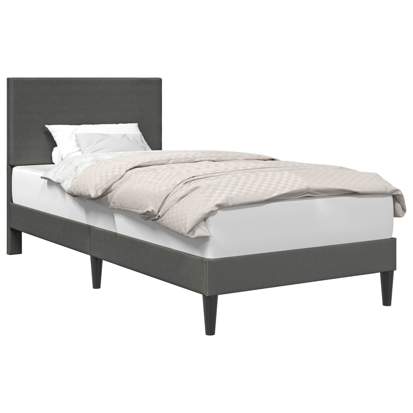 Cadre de lit Gris foncé 90 x 200 cm Tissu en velours côtelé