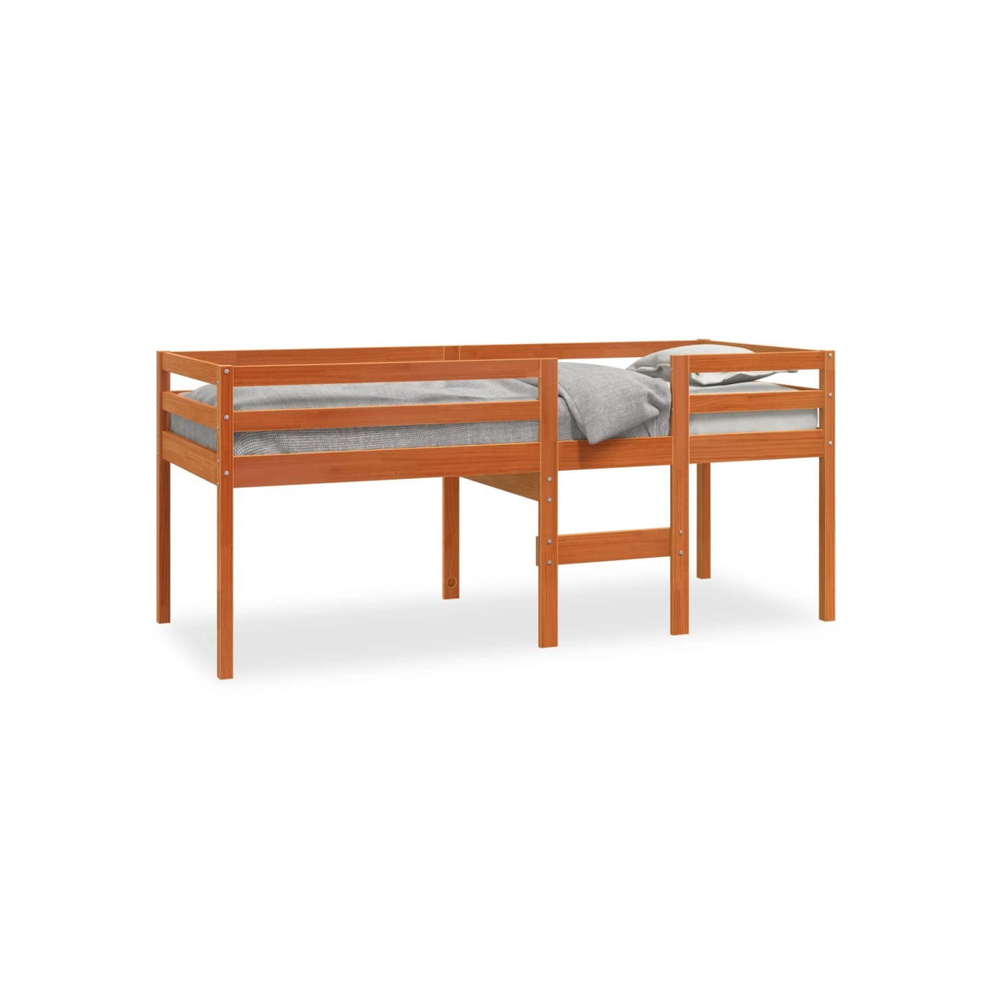 Lit haut sans matelas cire marron 90x190 cm bois massif