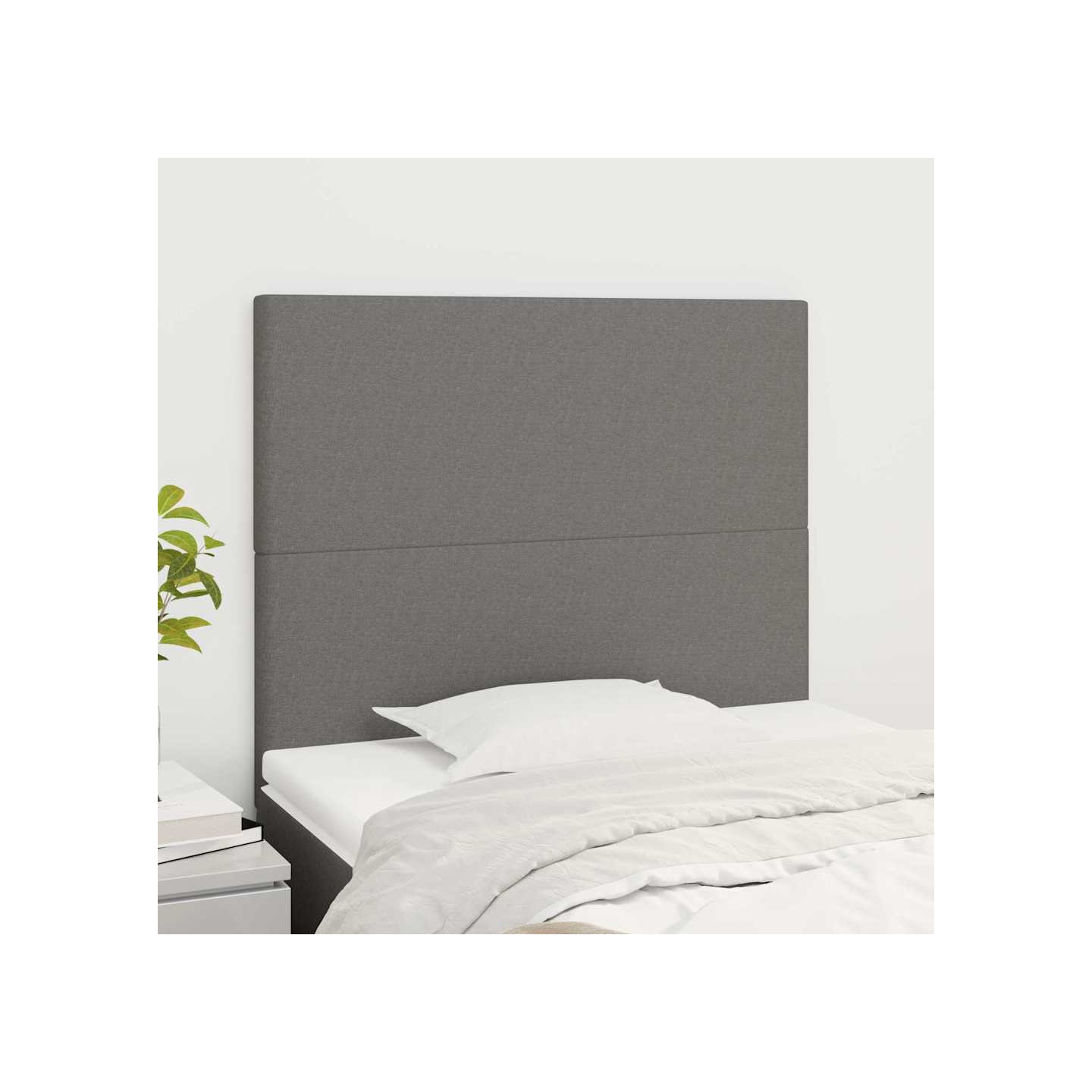 Tête de lit Gris foncé 90x5x118/128 cm Tissu